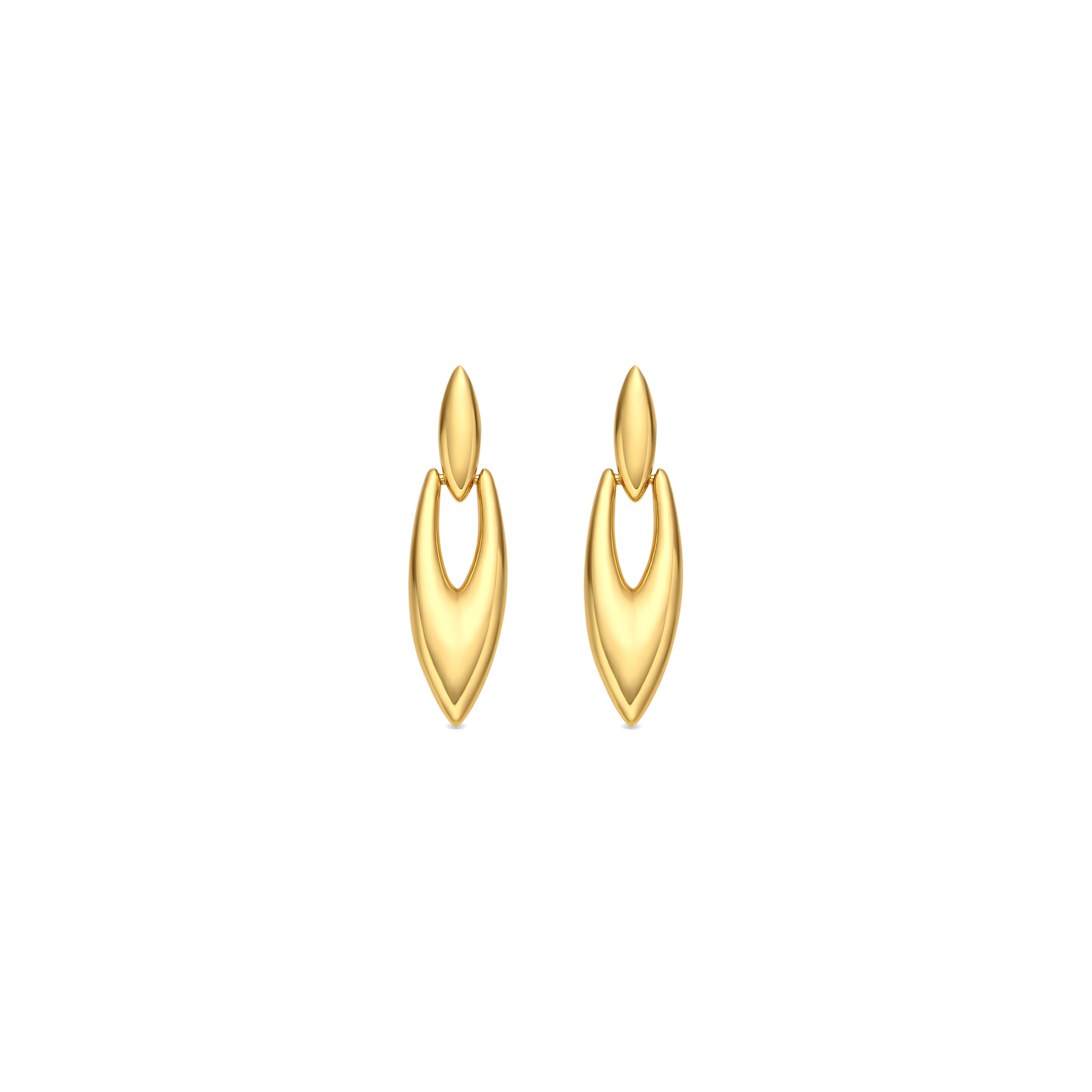 18k yellow gold finish earrings with Aquamarine Zirconia - Shafaw