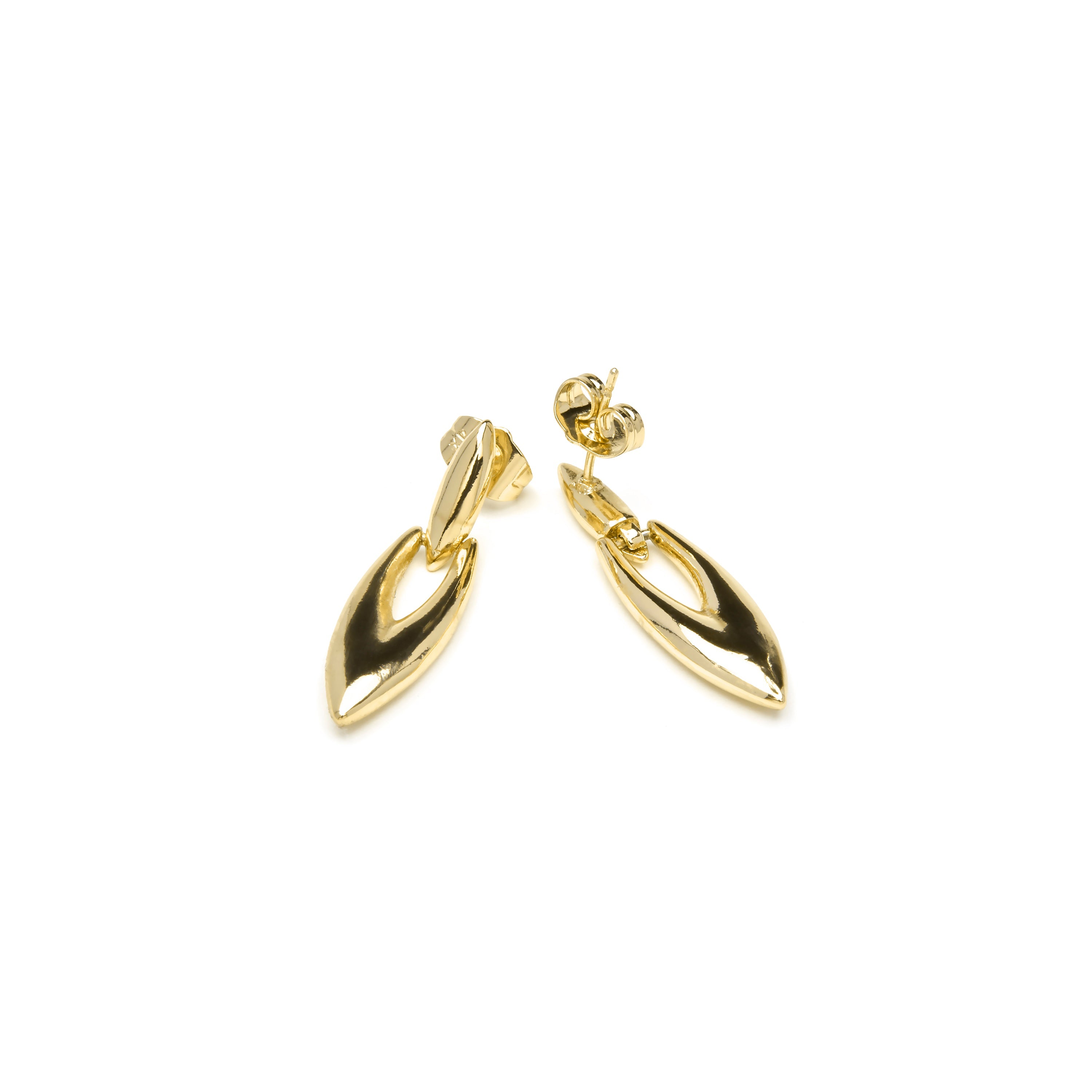 18k yellow gold finish earrings with Aquamarine Zirconia - Shafaw