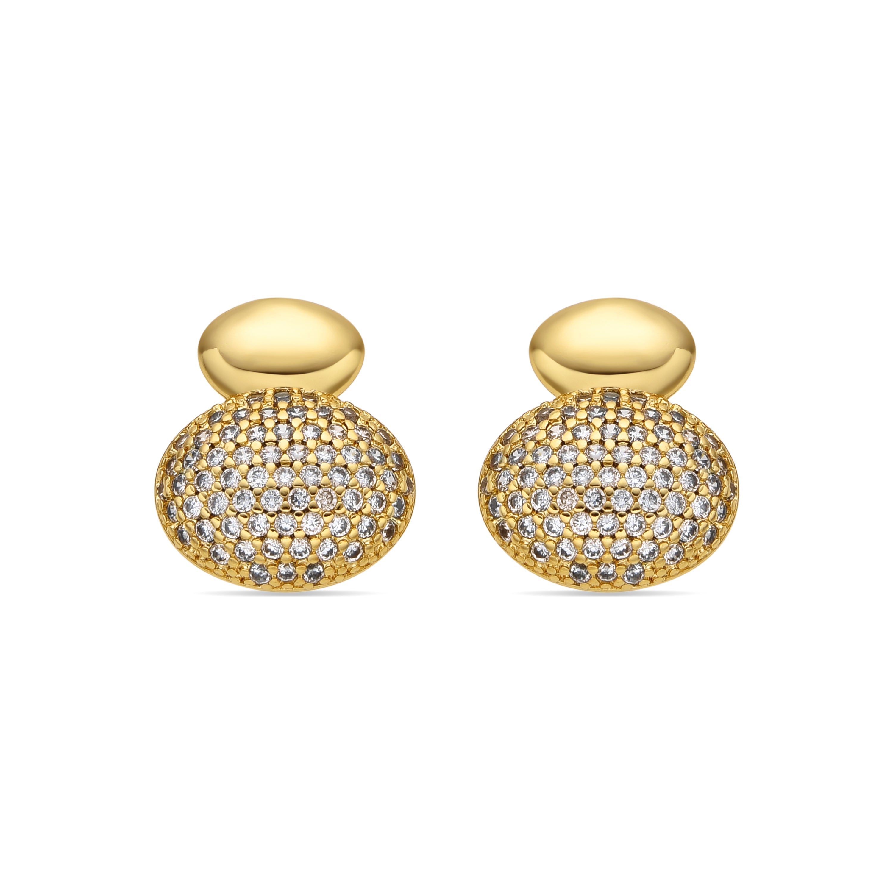 18k Yellow Gold Finish and Brilliant Cubic Zirconia Earrings - Muxy
