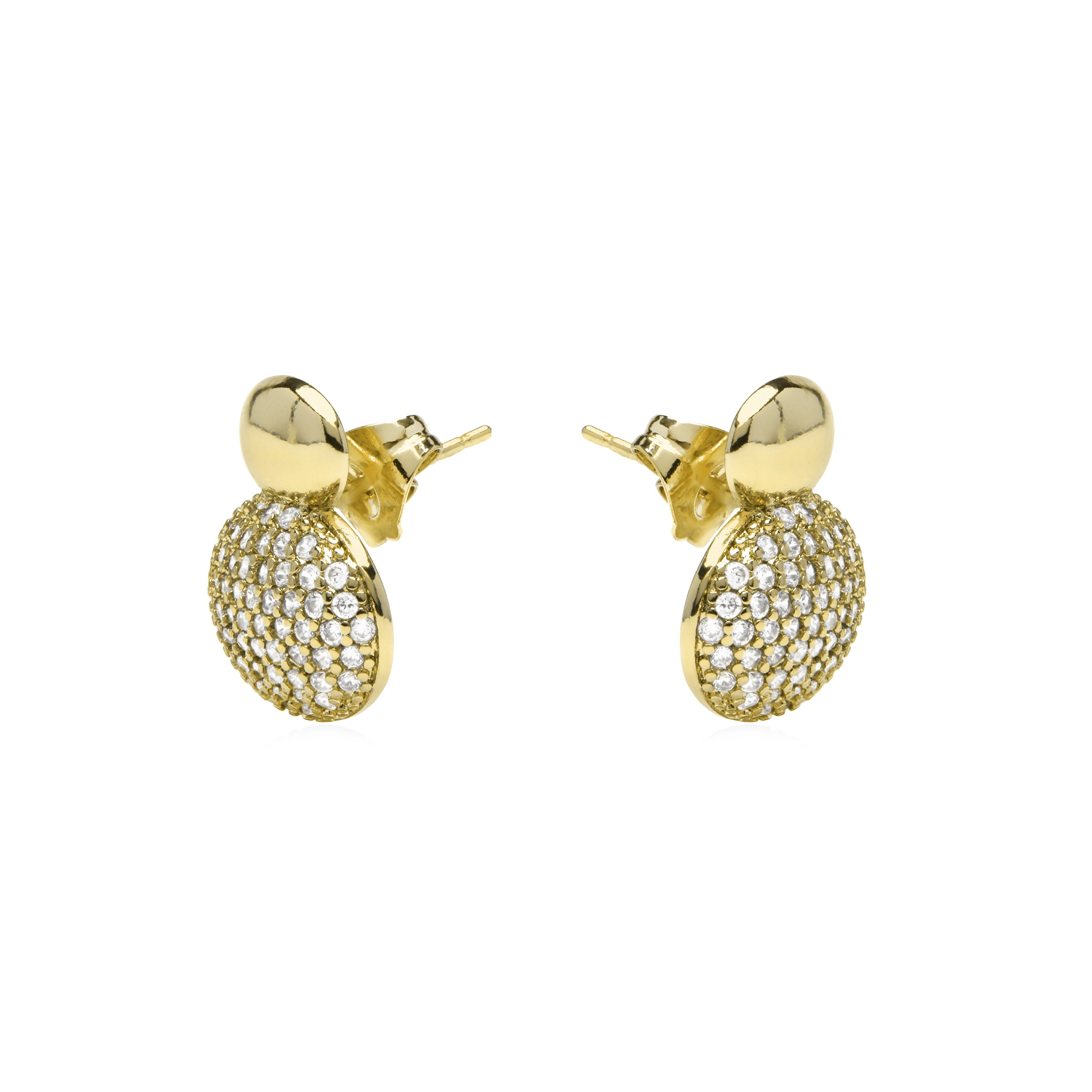 18k Yellow Gold Finish and Brilliant Cubic Zirconia Earrings - Muxy