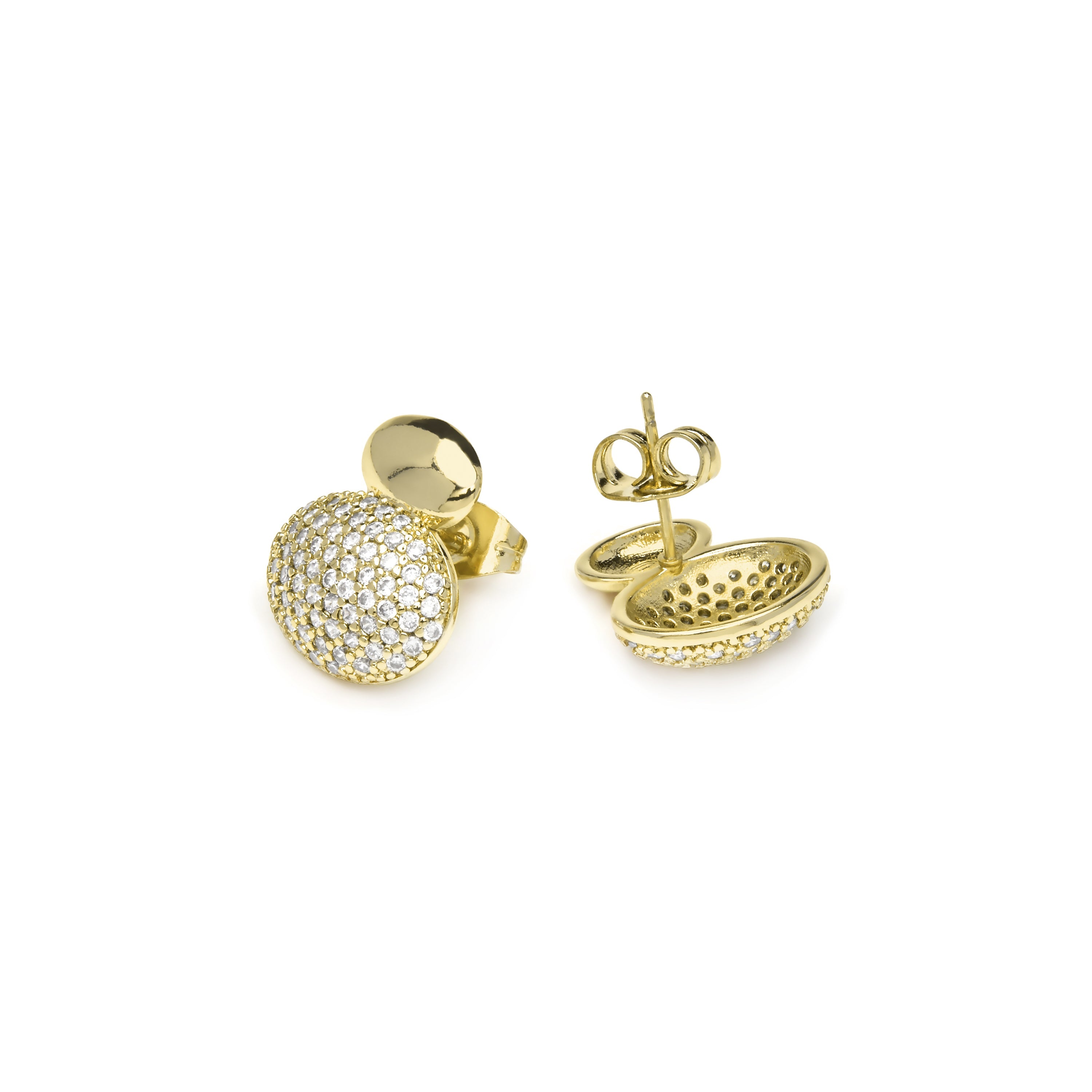 18k Yellow Gold Finish and Brilliant Cubic Zirconia Earrings - Muxy