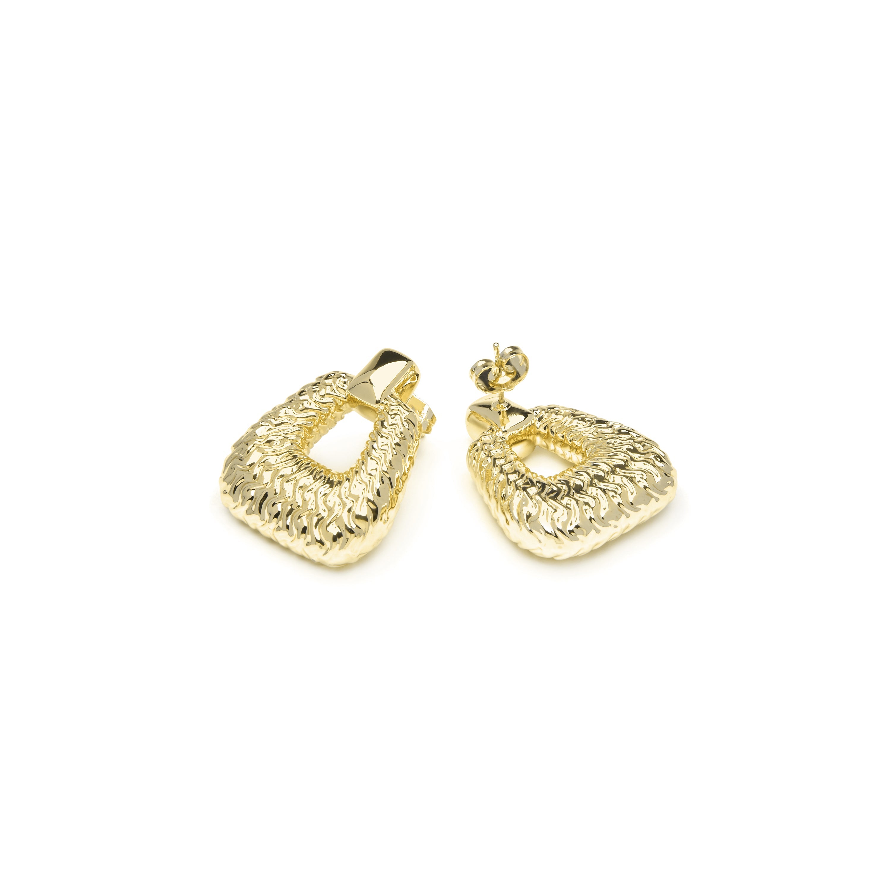 Pendientes acabado oro amarillo de 18k y Circonita Brillante - Virio