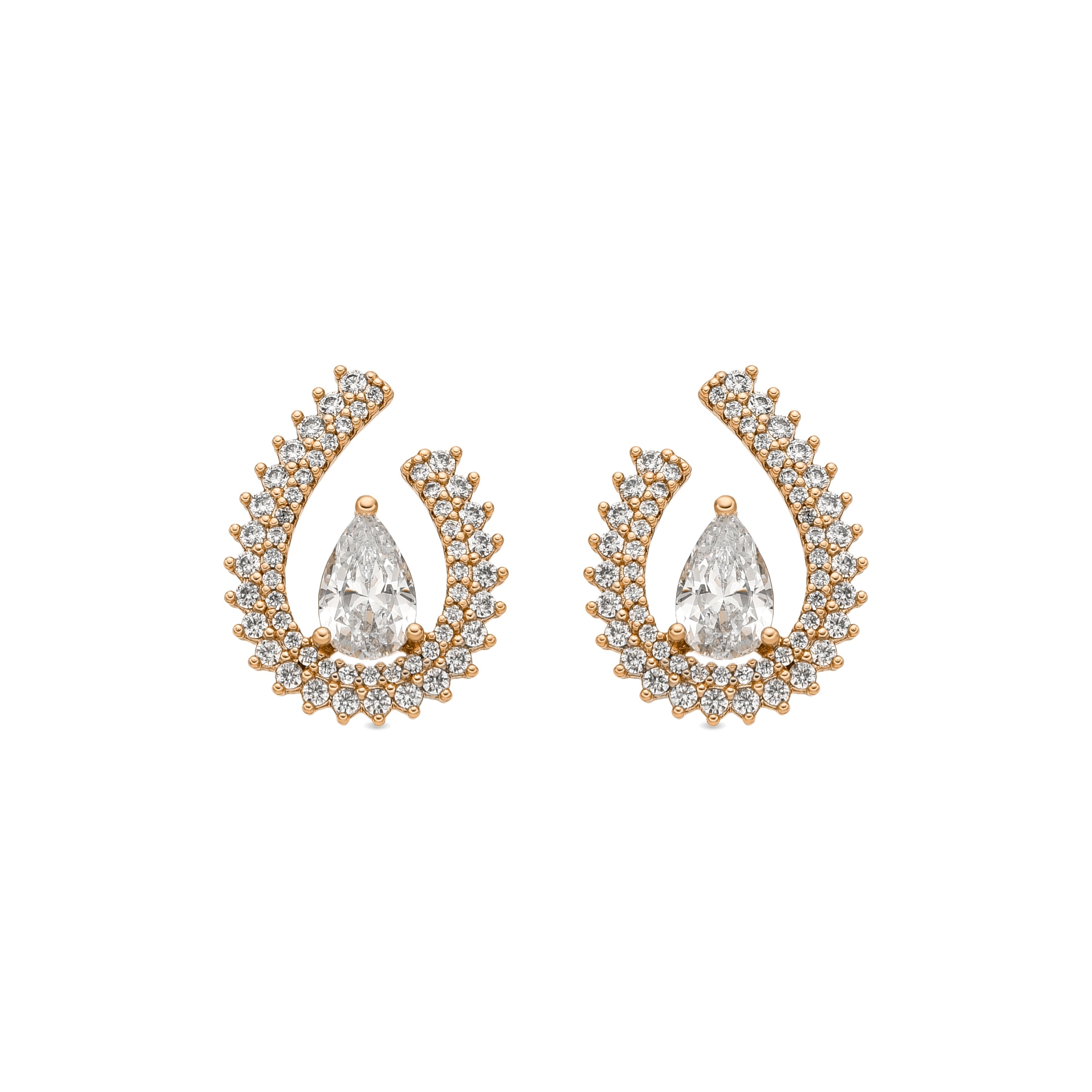 Pendientes acabado oro amarillo de 18k y Circonita Brillante - Goep