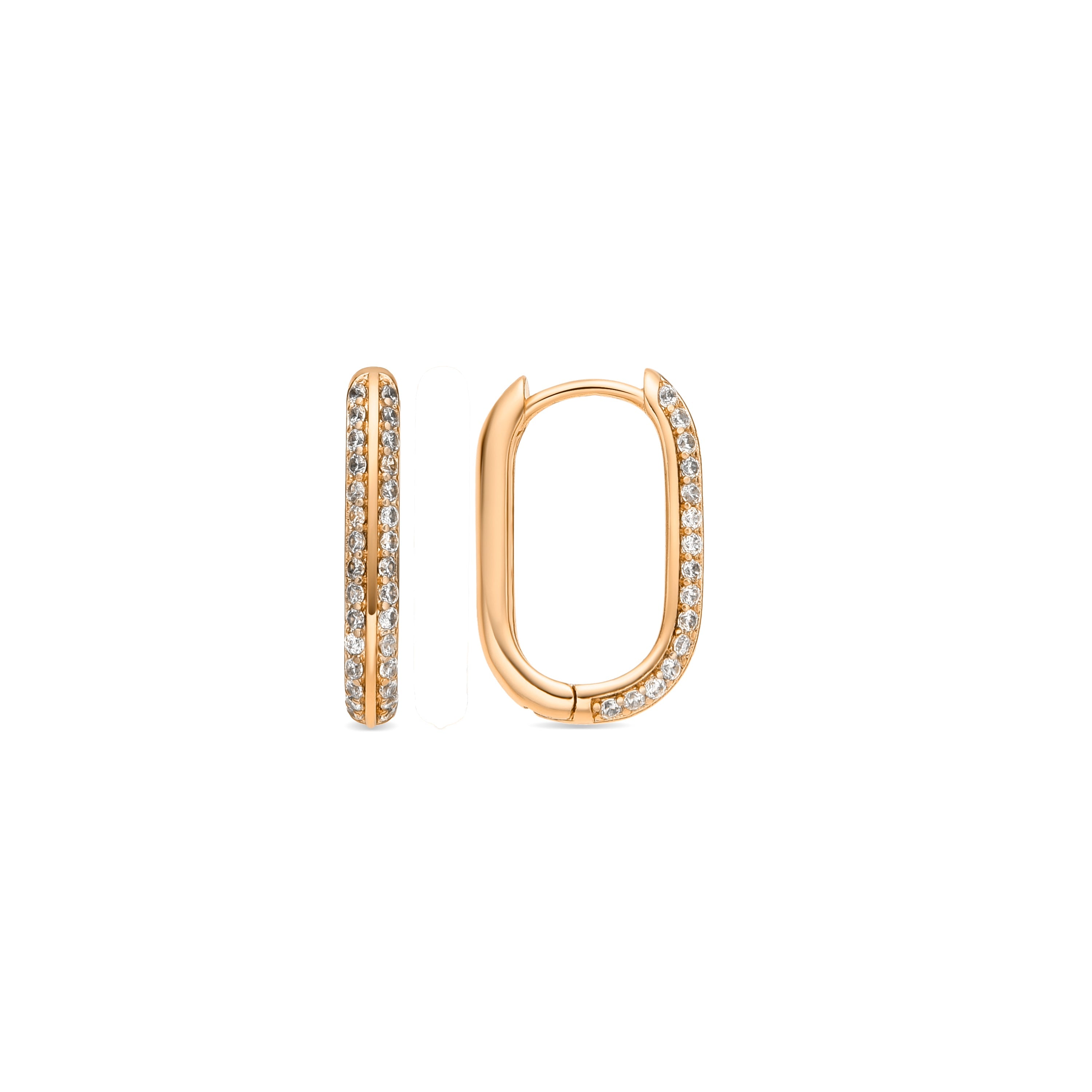 Pendientes acabado oro amarillo de 18k y Circonita Brillante - Moer