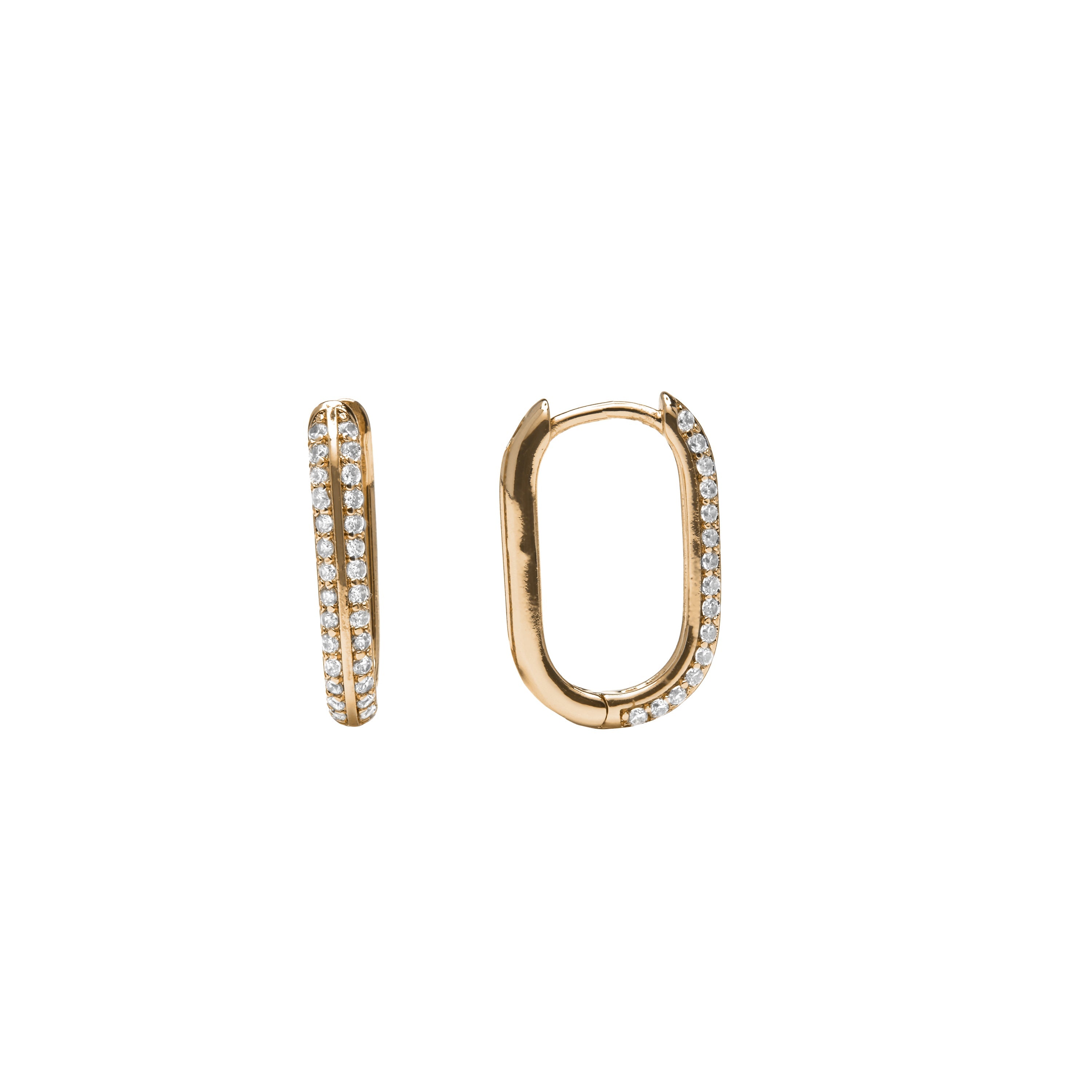 18k yellow gold finish earrings with brilliant zirconia - Moer