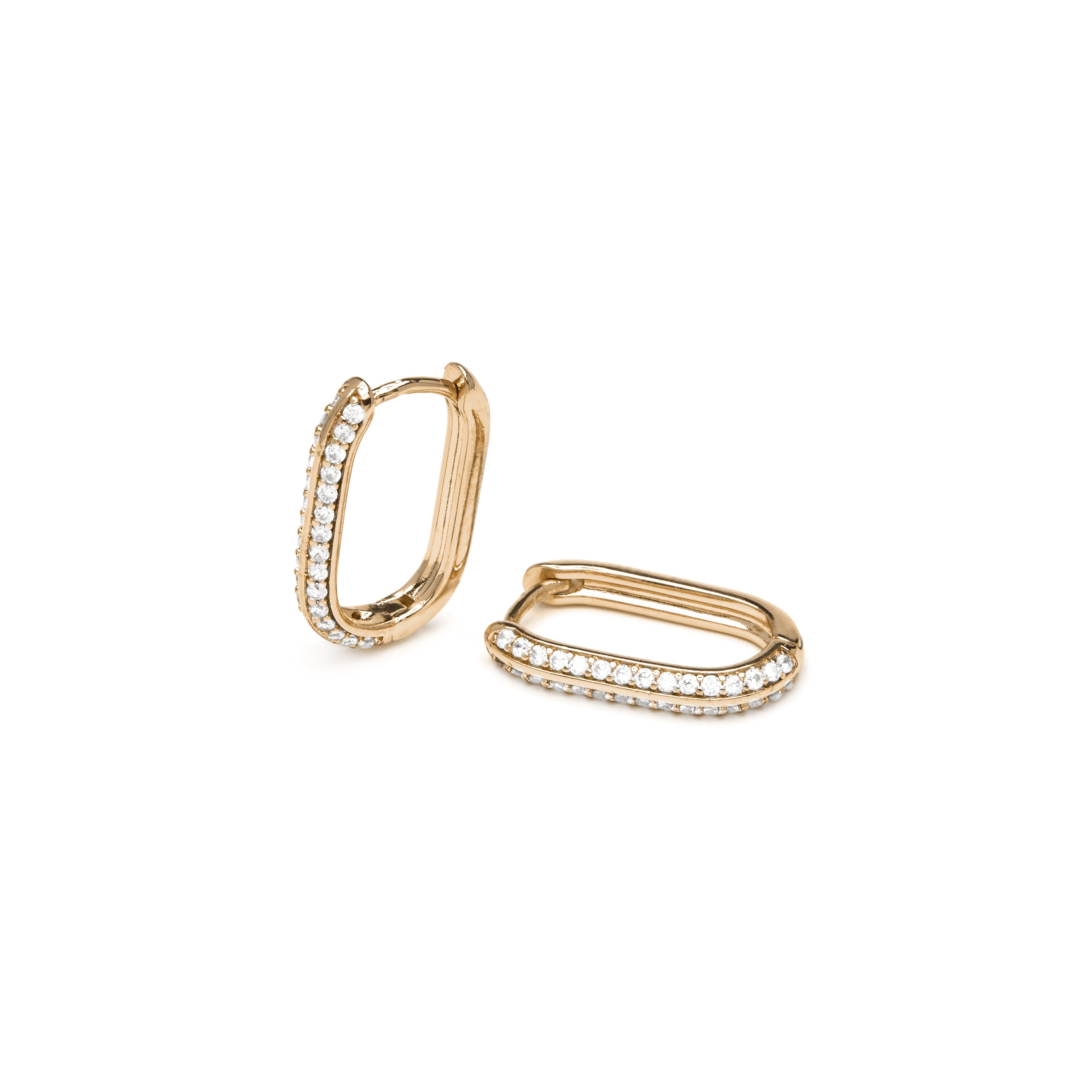 18k yellow gold finish earrings with brilliant zirconia - Moer