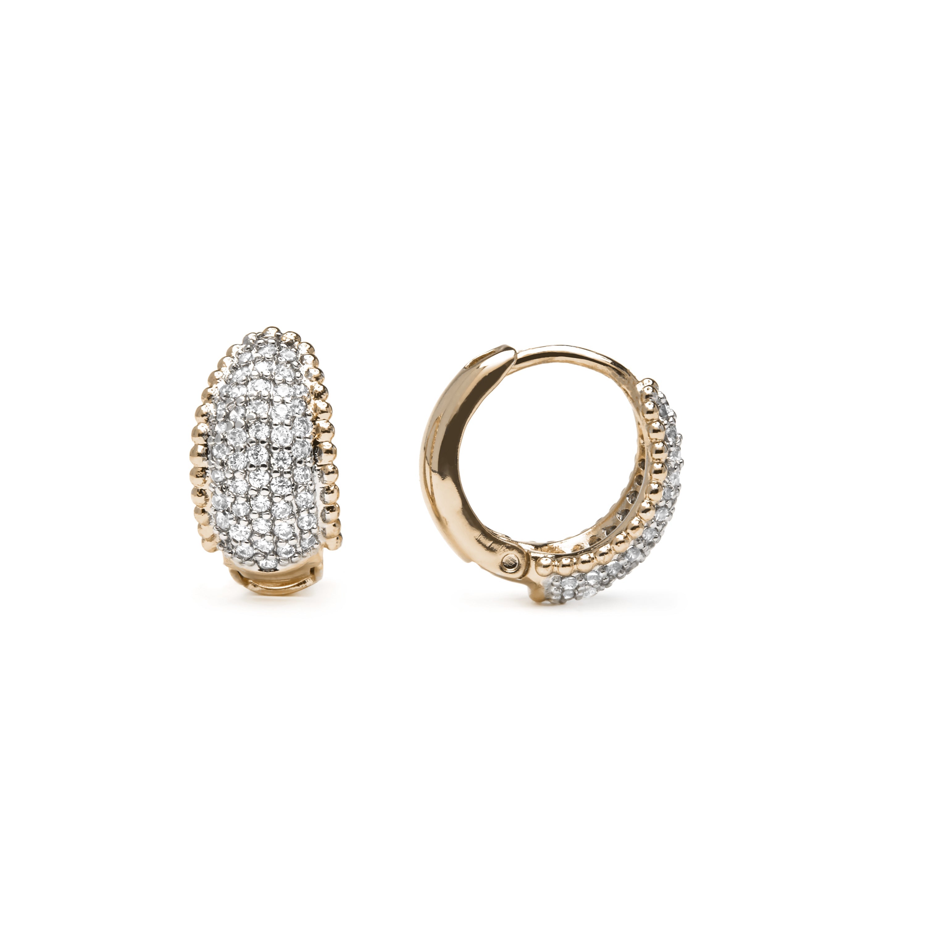 18k yellow gold finish earrings with brilliant zirconia - Cinea