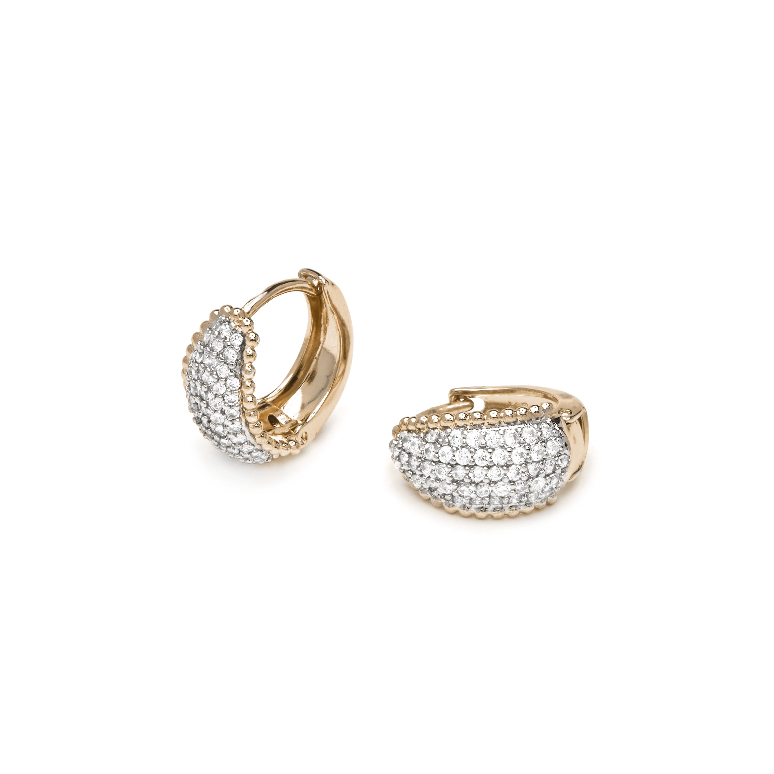 18k yellow gold finish earrings with brilliant zirconia - Cinea