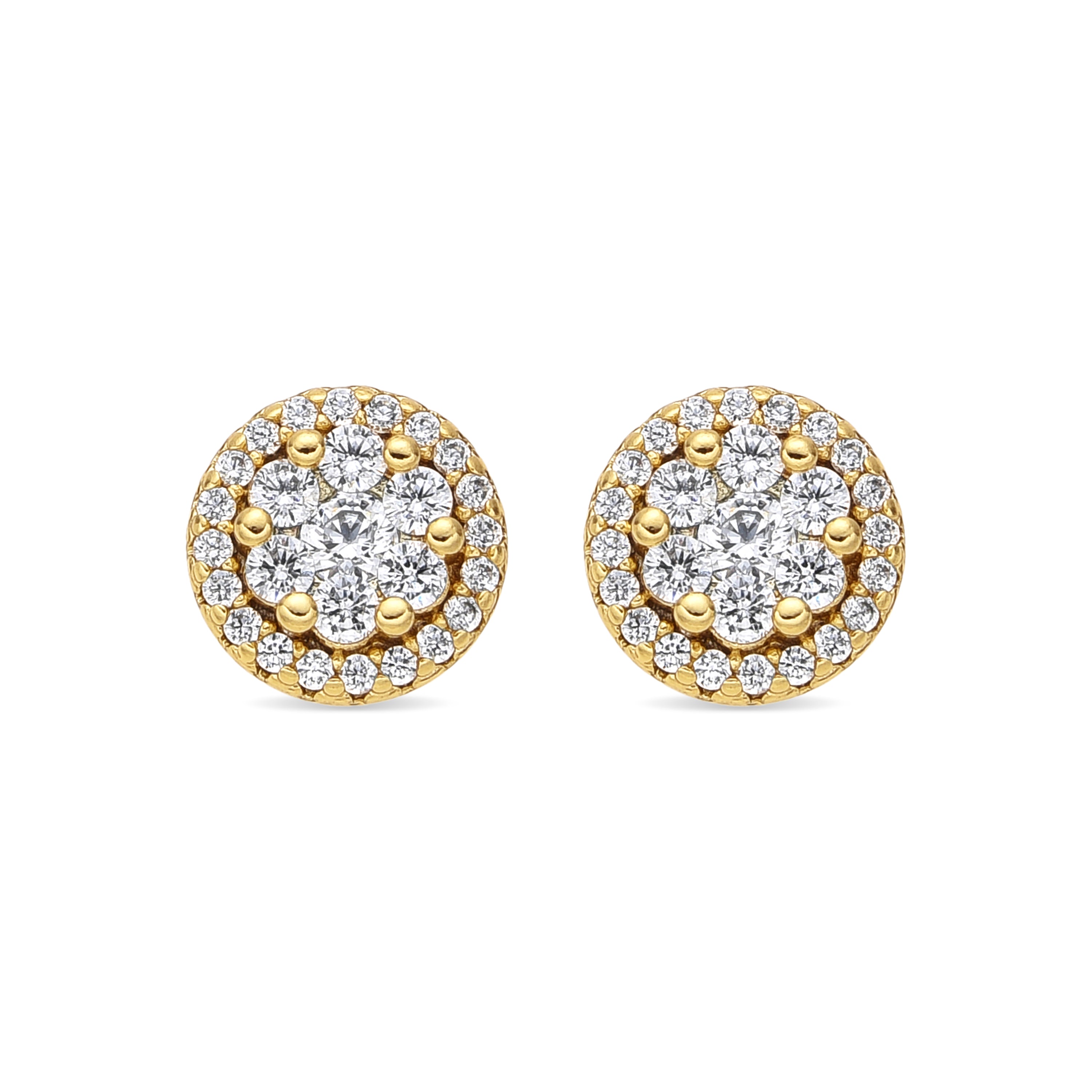 Pendientes acabado oro amarillo de 18k y Circonita Brillante - Isenva