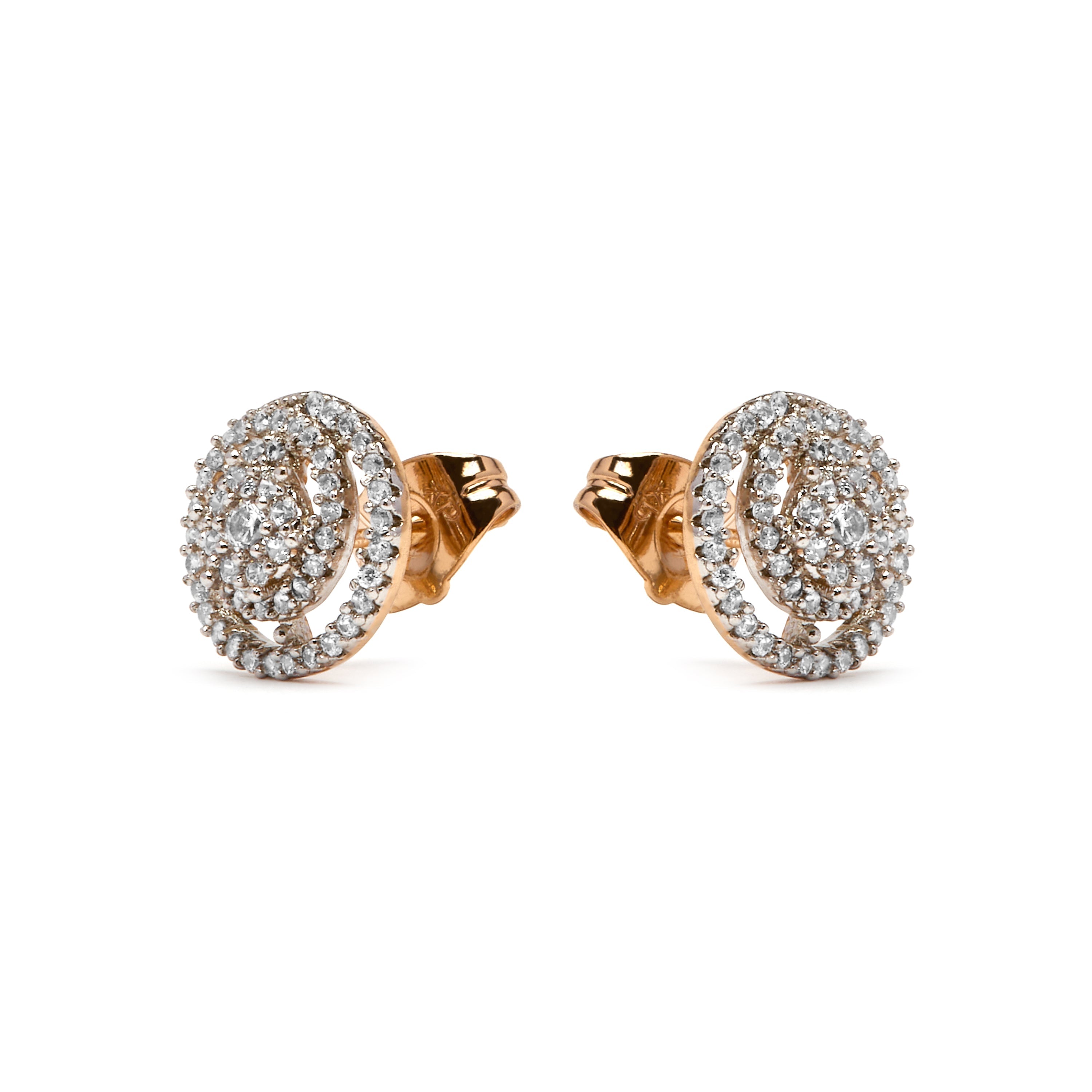 Pendientes acabado oro amarillo de 18k y Circonita Brillante - Isenva