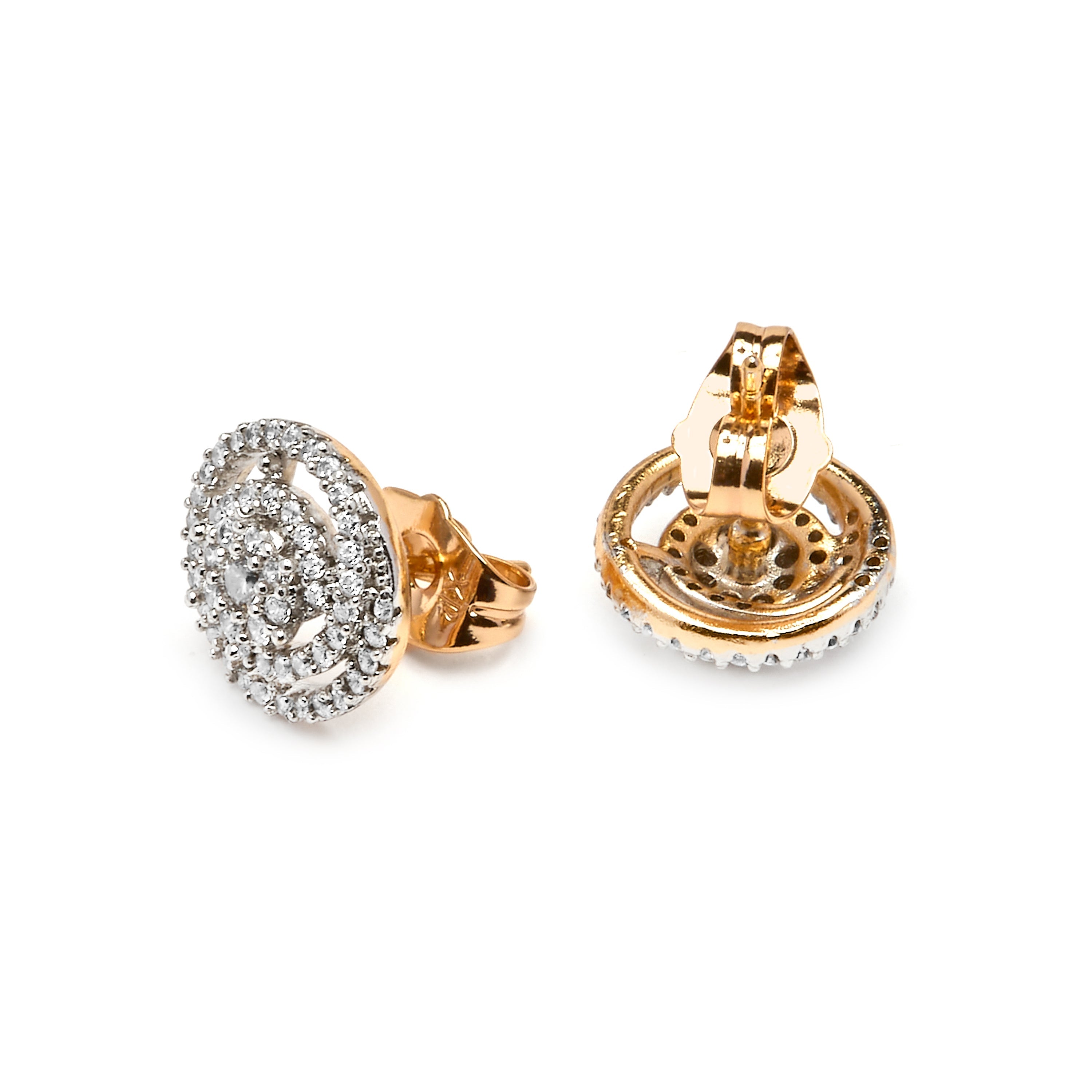 Pendientes acabado oro amarillo de 18k y Circonita Brillante - Isenva