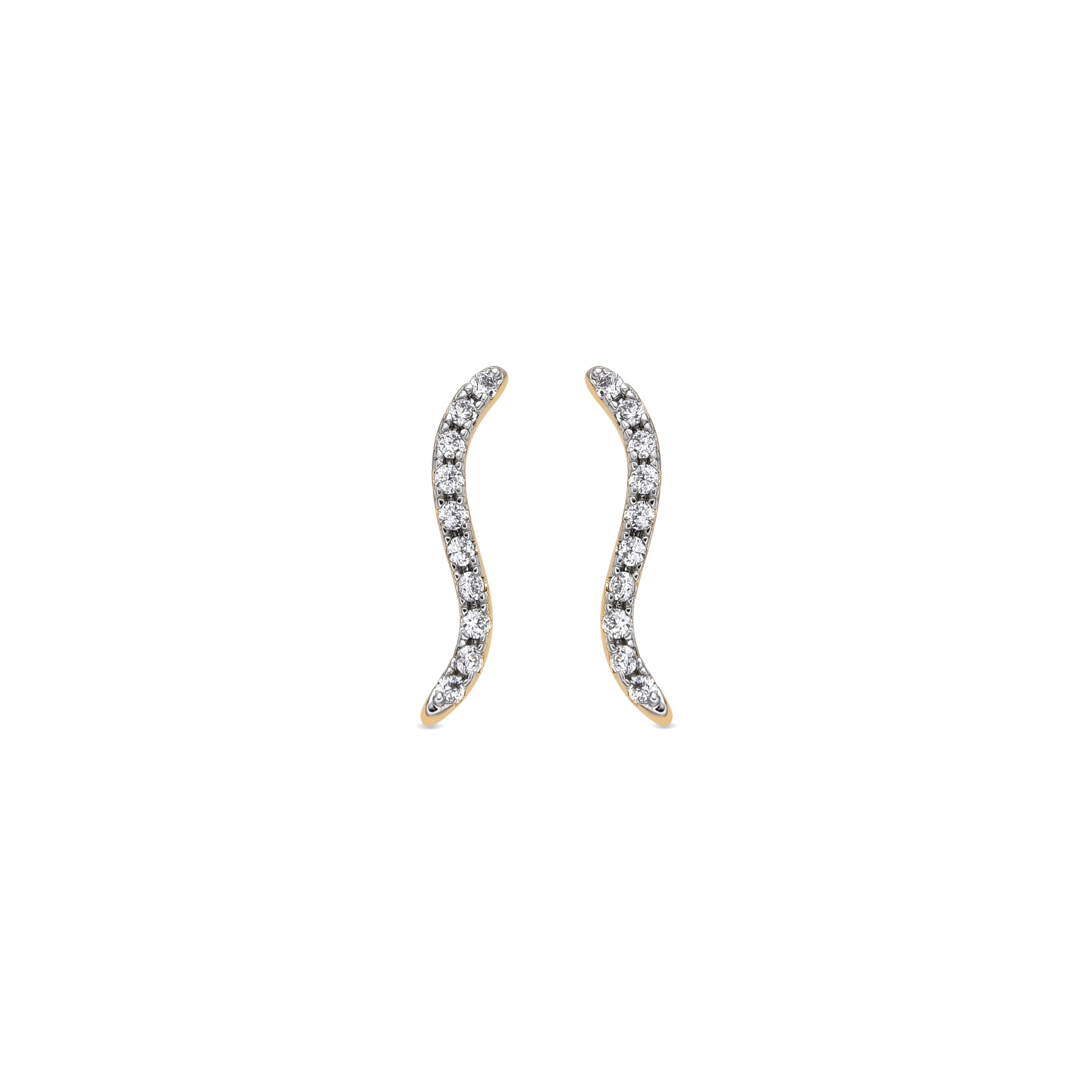 18k yellow gold finish earrings with brilliant zirconia - Okus