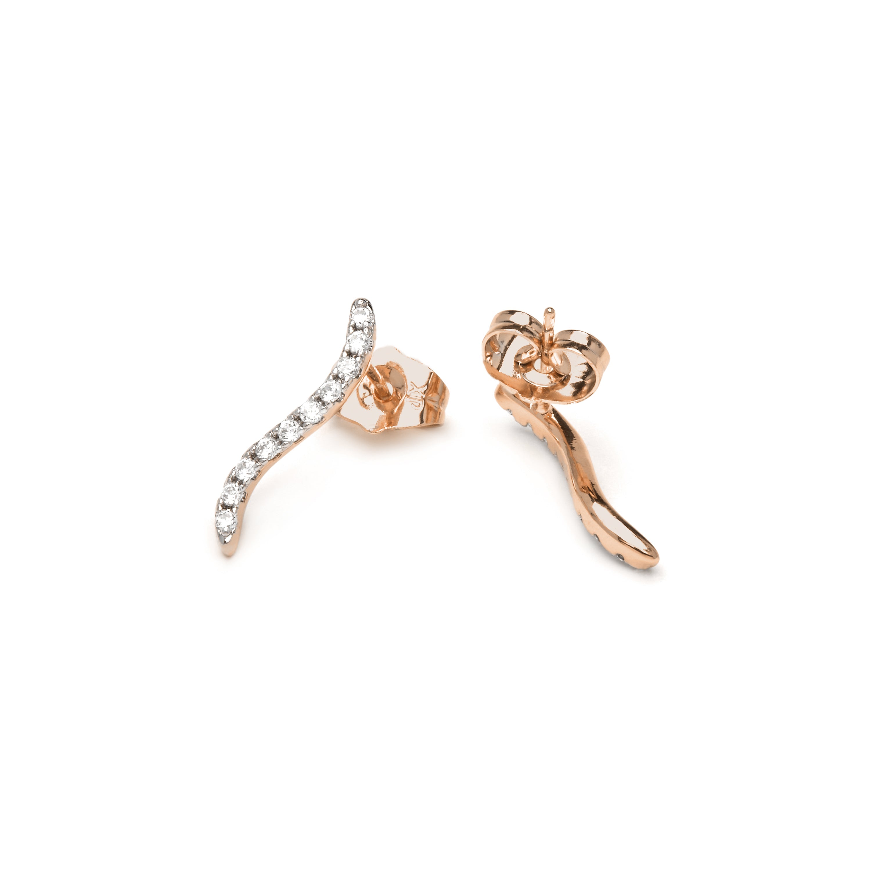 18k yellow gold finish earrings with brilliant zirconia - Okus