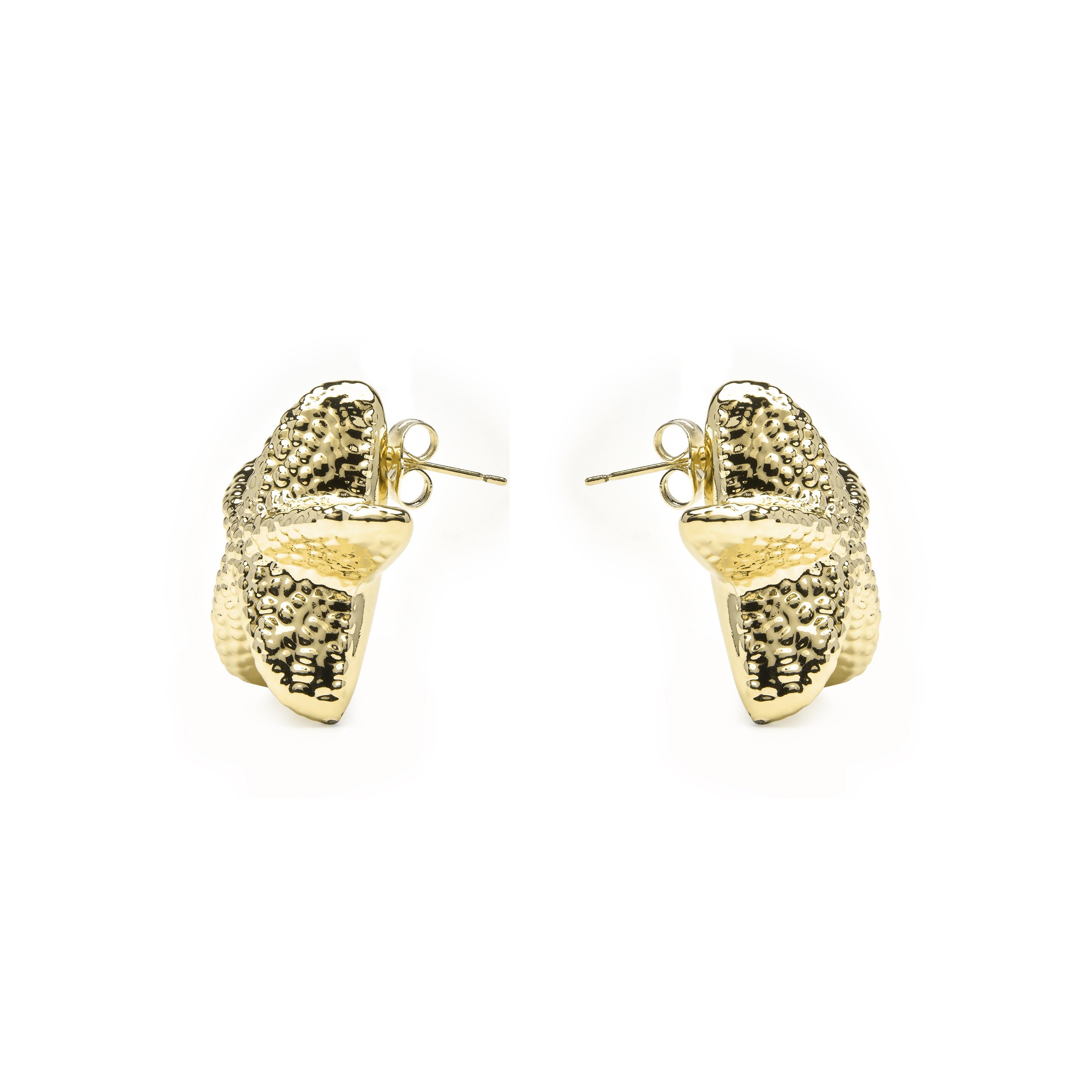 Pendientes acabado oro amarillo de 18k y Circonita Brillante - Bellah