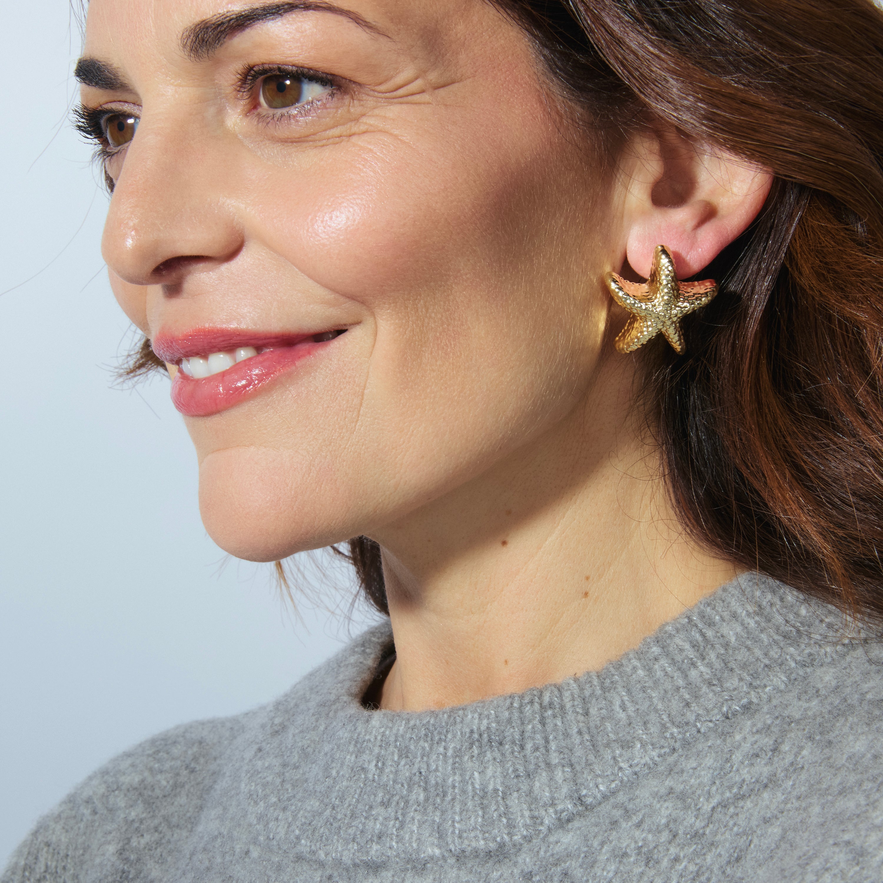 Pendientes acabado oro amarillo de 18k y Circonita Brillante - Bellah
