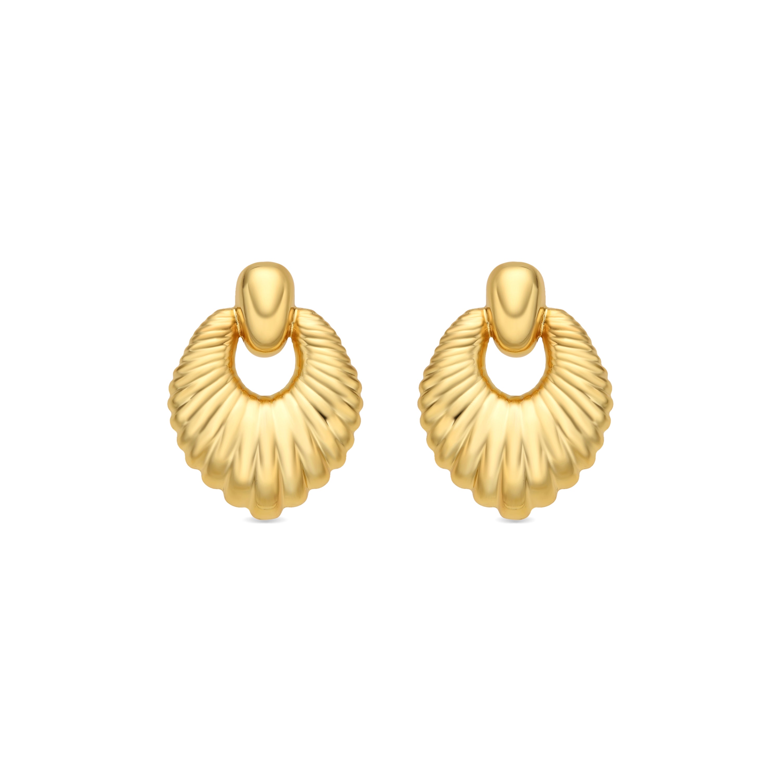 18k yellow gold finish earrings - Rajba