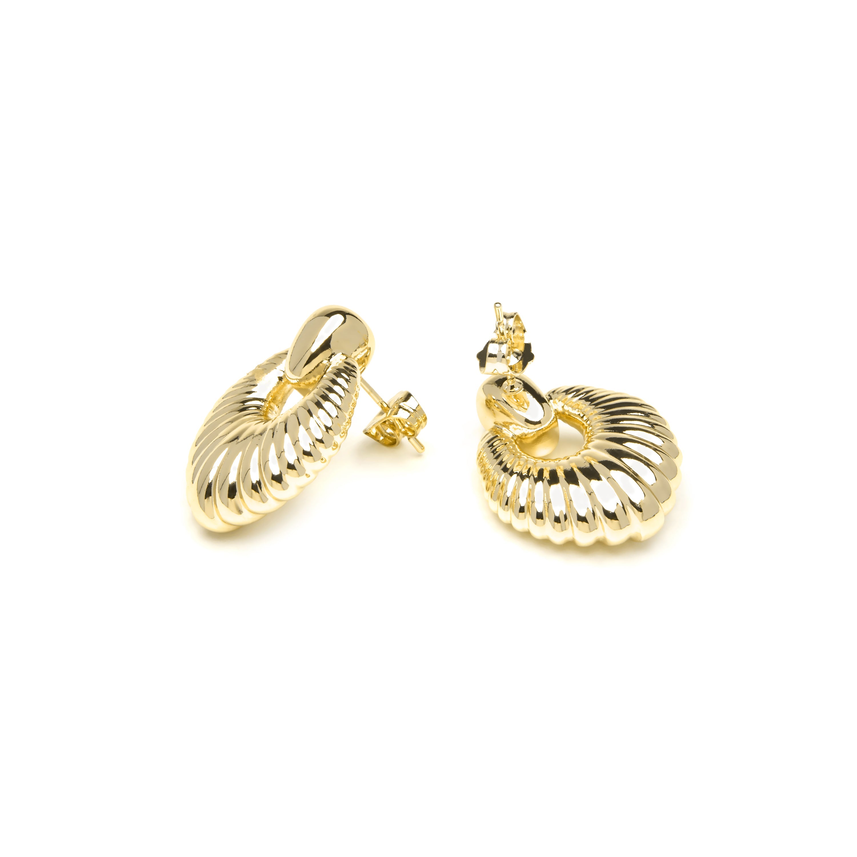 18k yellow gold finish earrings - Rajba