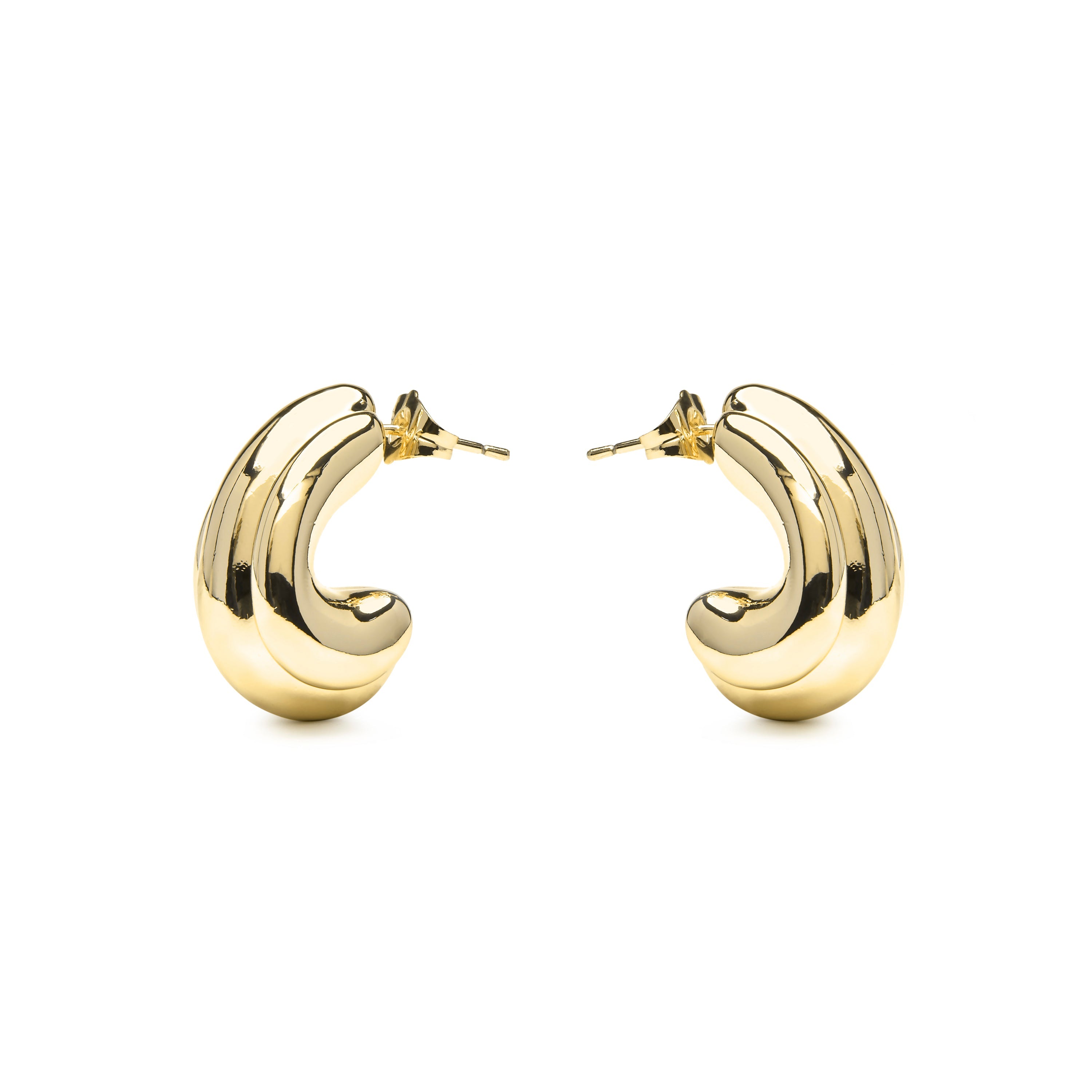 18k yellow gold finish earrings - Jurfo