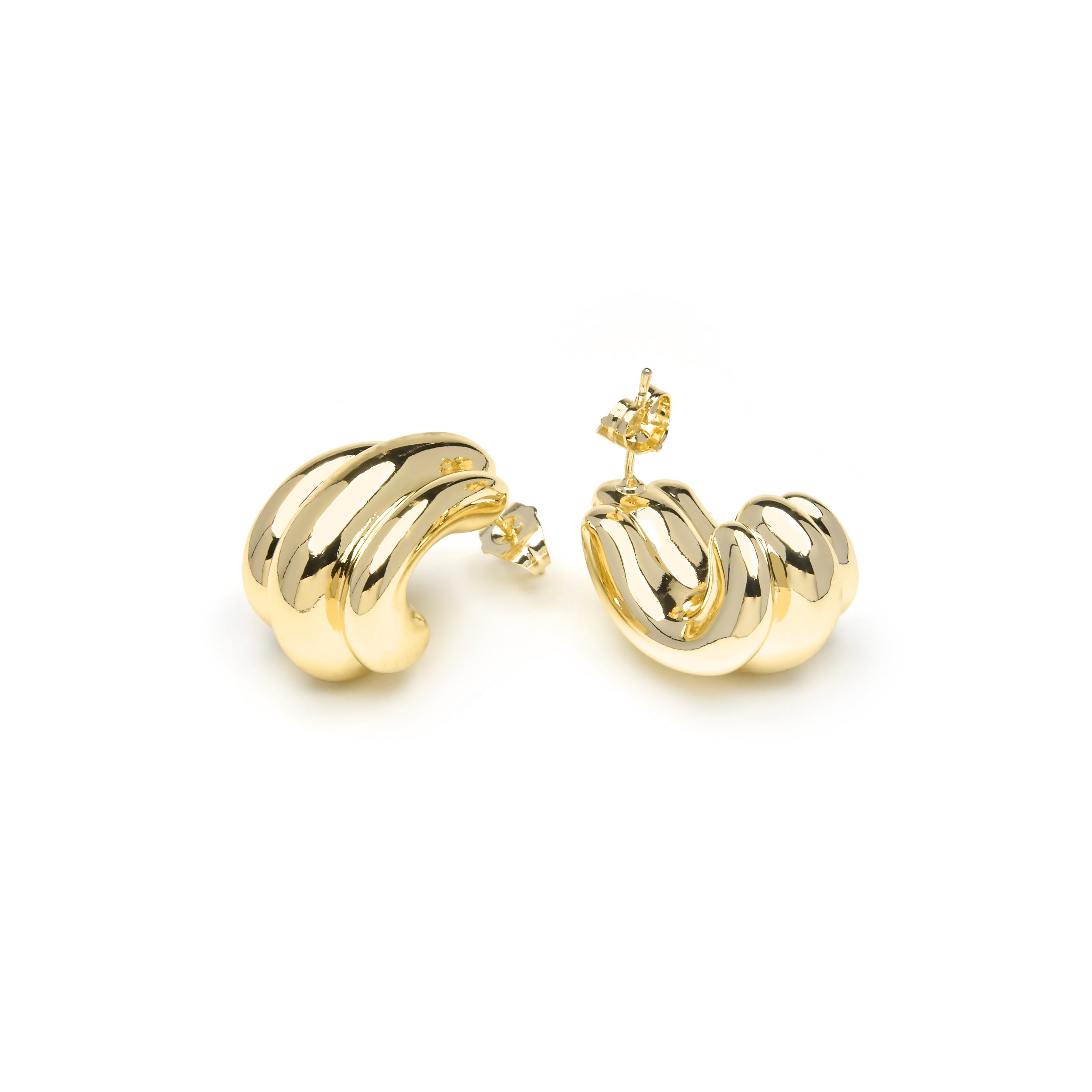 18k yellow gold finish earrings - Jurfo