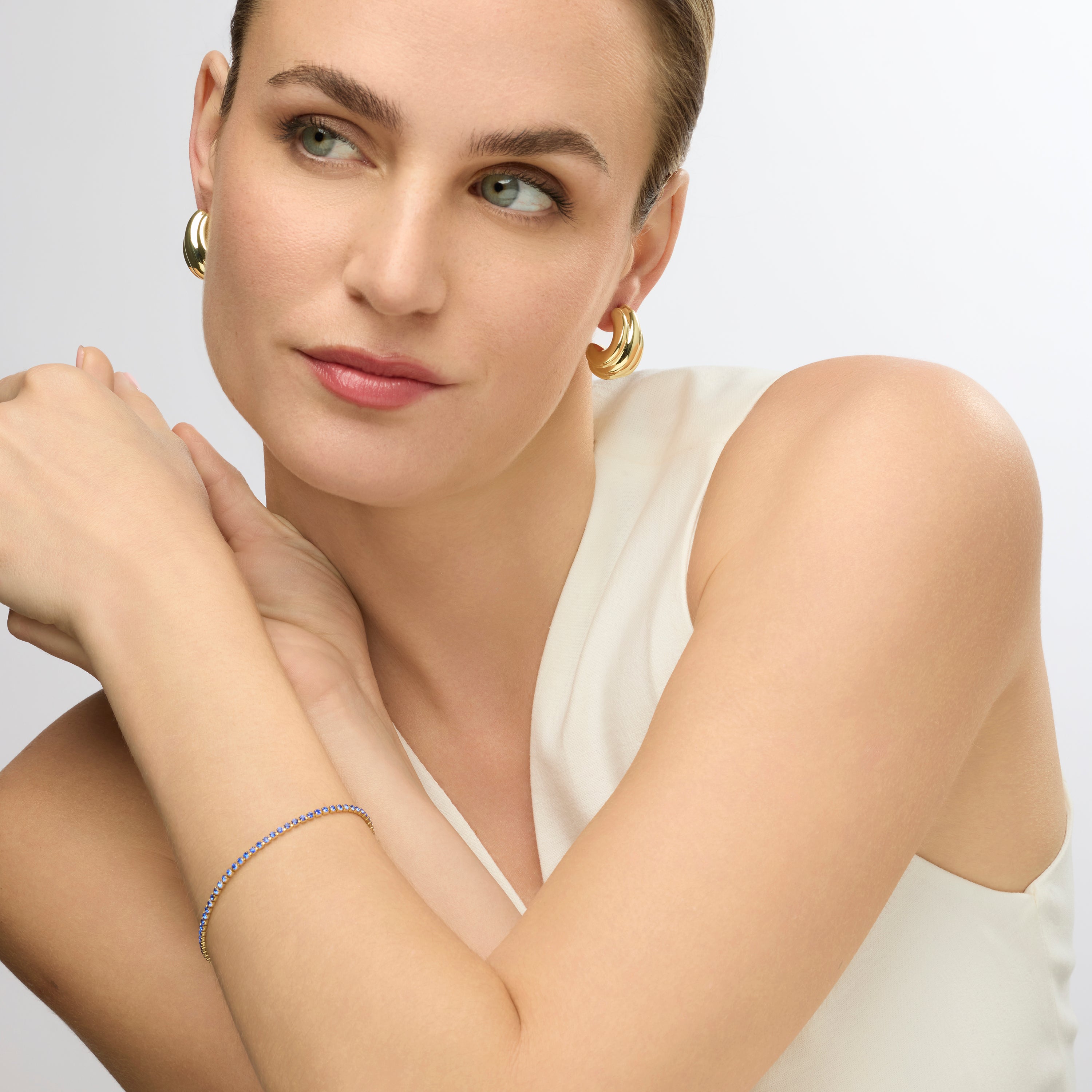18k yellow gold finish earrings - Jurfo