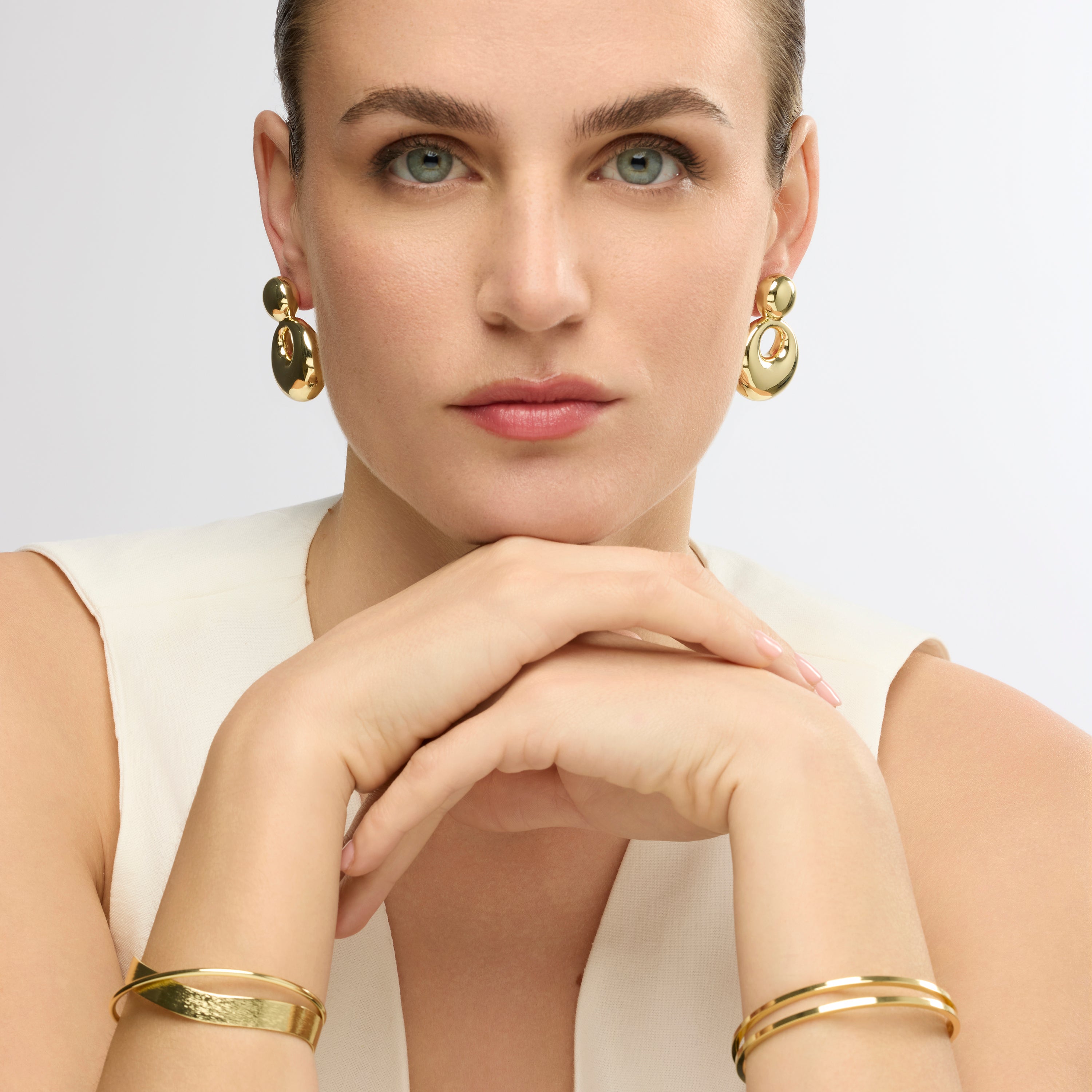 18k yellow gold finish earrings - Sisma
