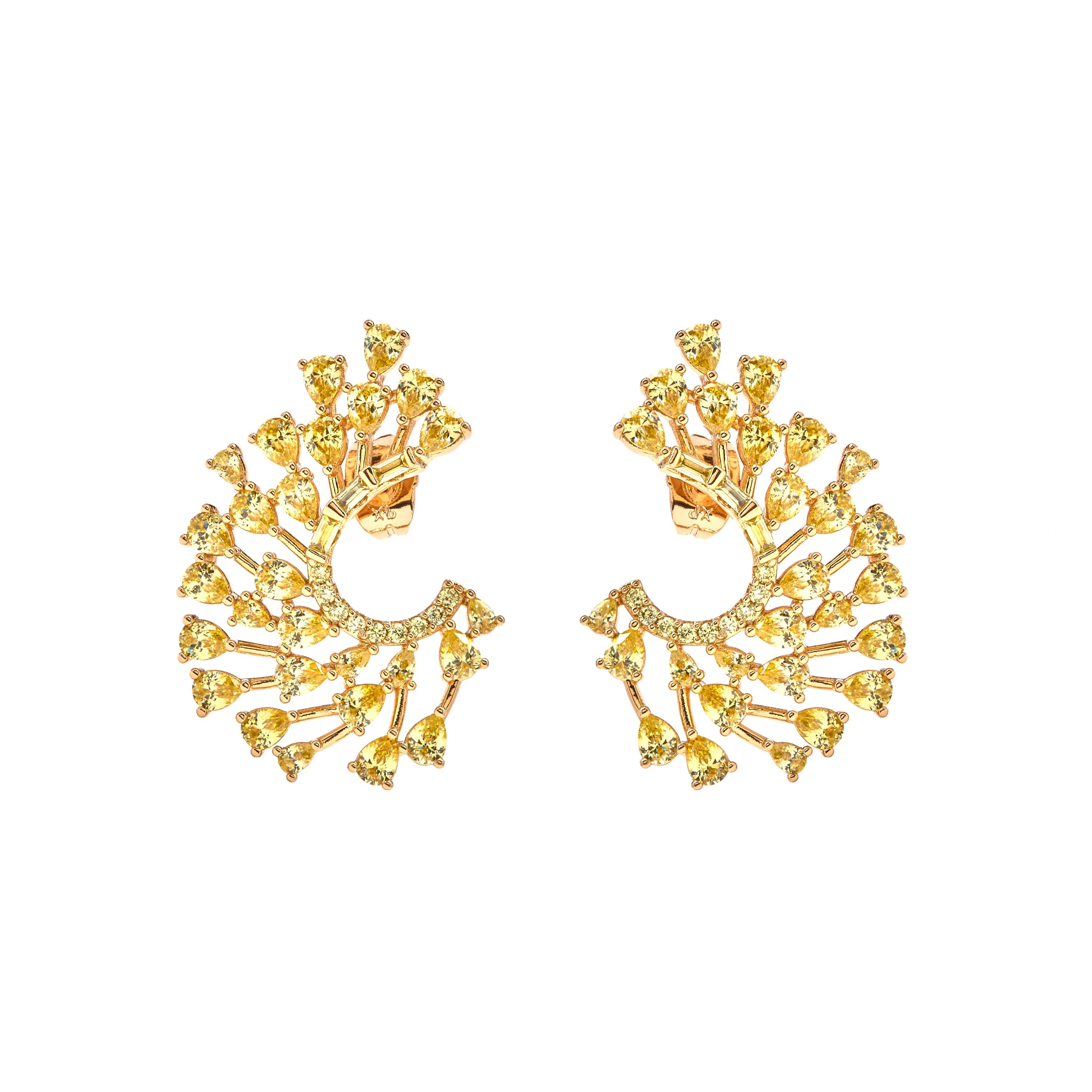 18k yellow gold finish Padparadscha earrings - Narbel