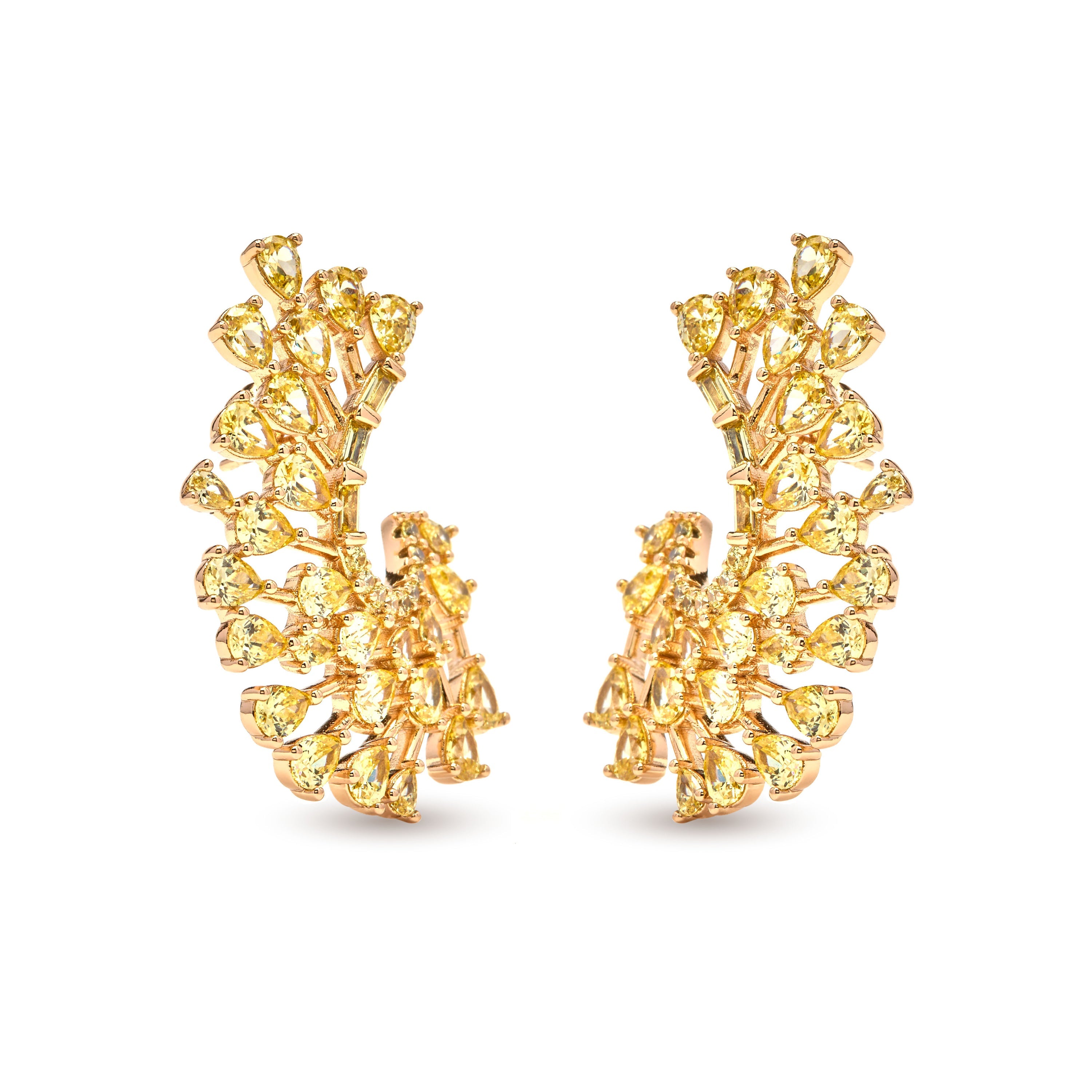 Pendientes de Padparadscha acabado en oro amarillo 18k - Narbel