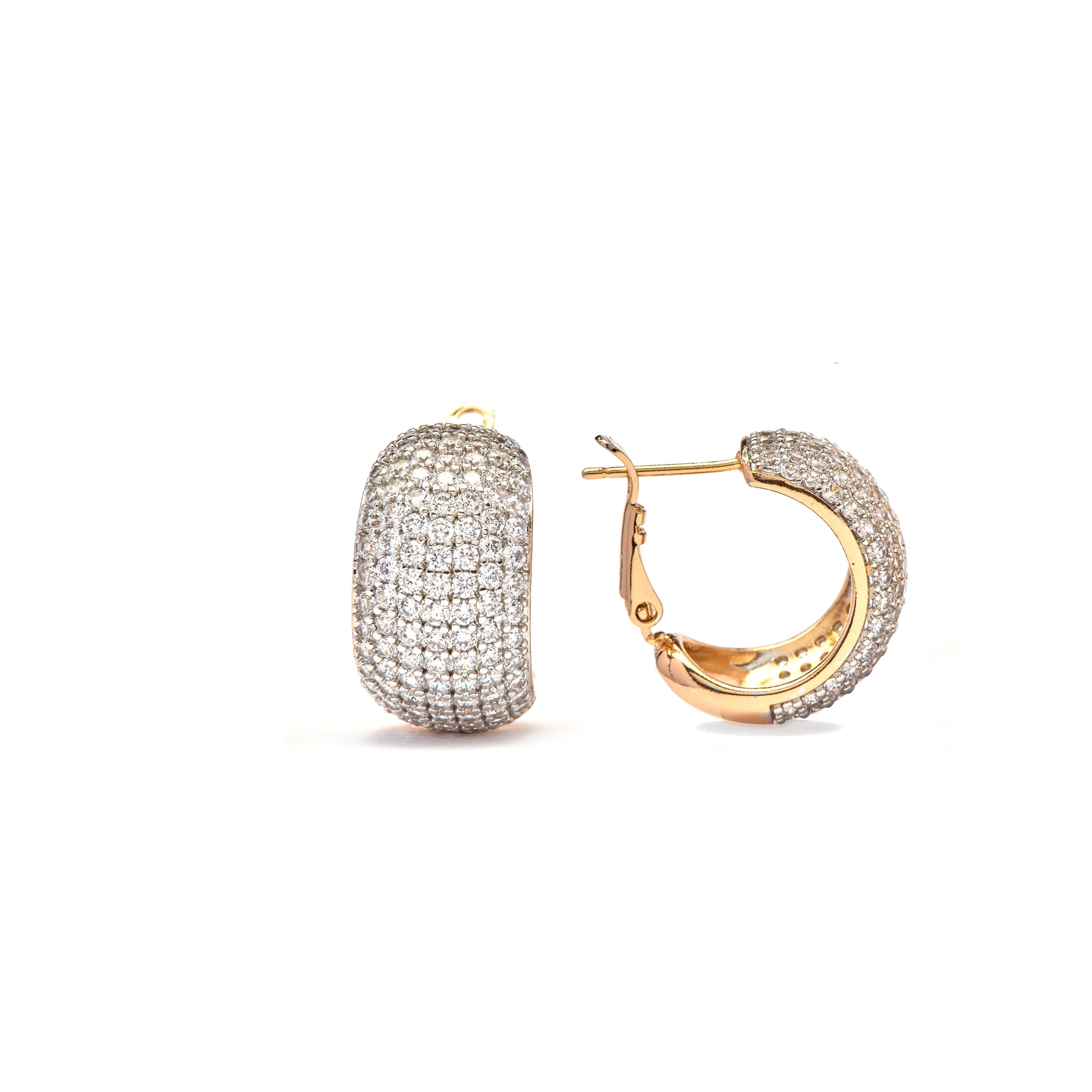 Sparkling Zirconia Earrings, 18k yellow gold plated - Garda