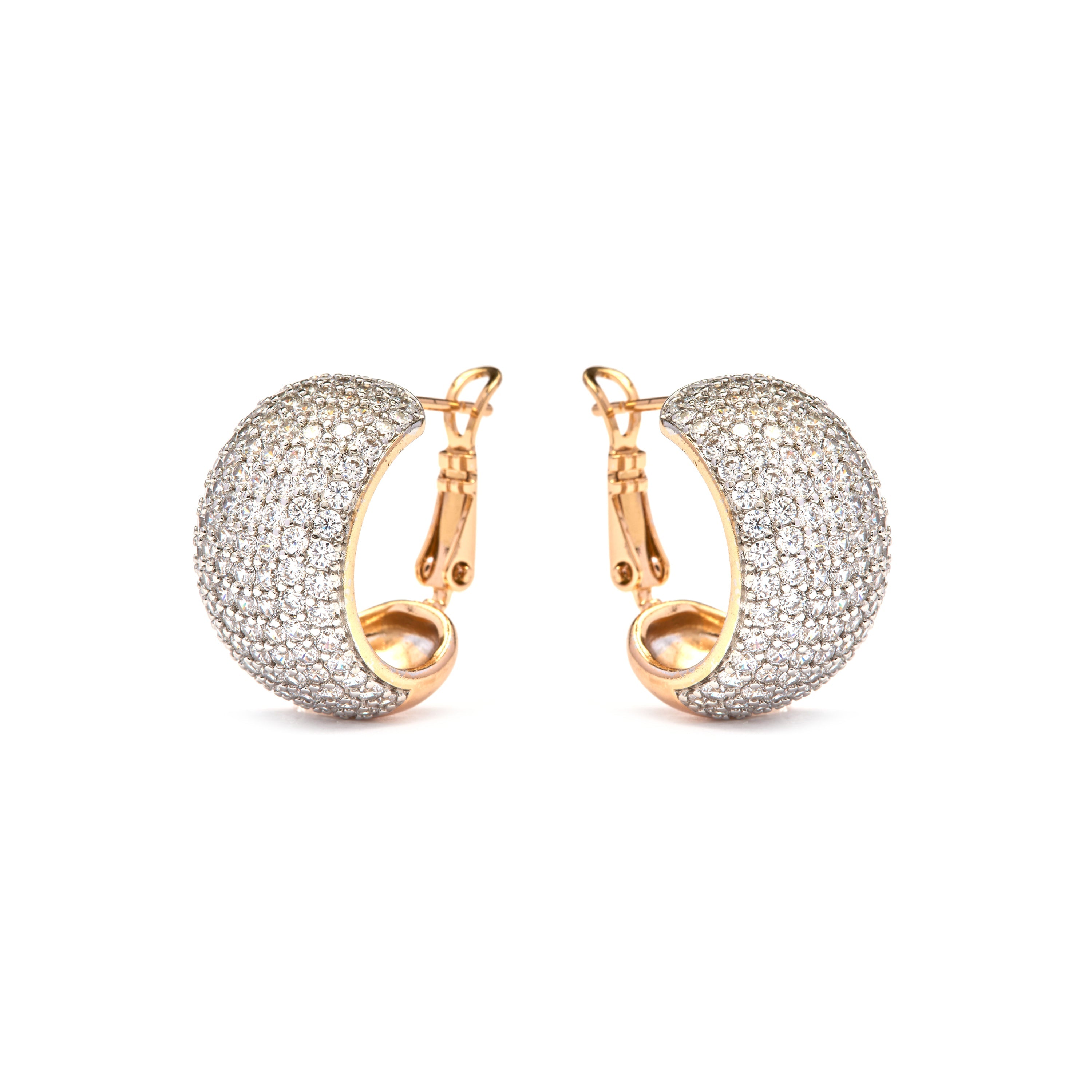Sparkling Zirconia Earrings, 18k yellow gold plated - Garda