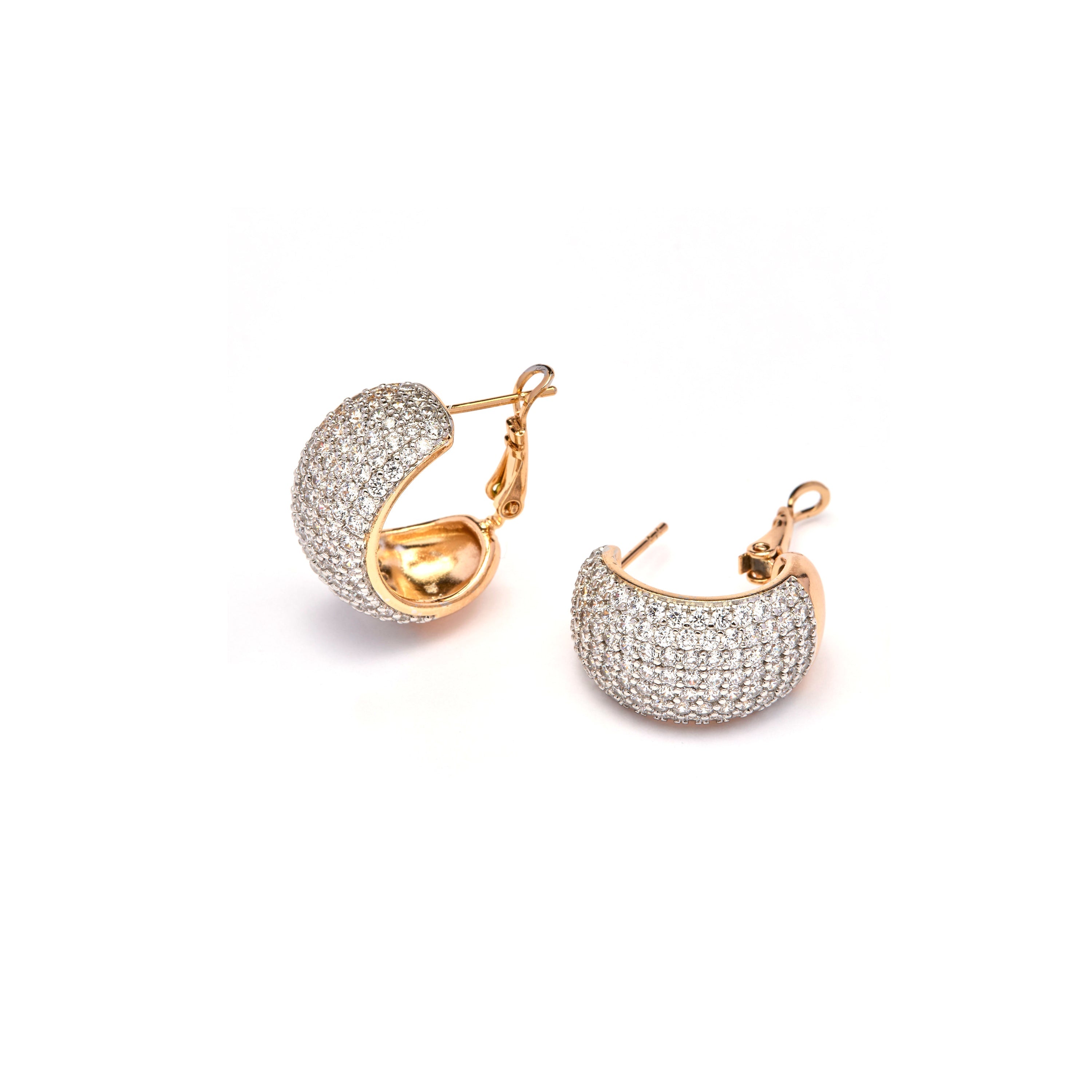 Sparkling Zirconia Earrings, 18k yellow gold plated - Garda