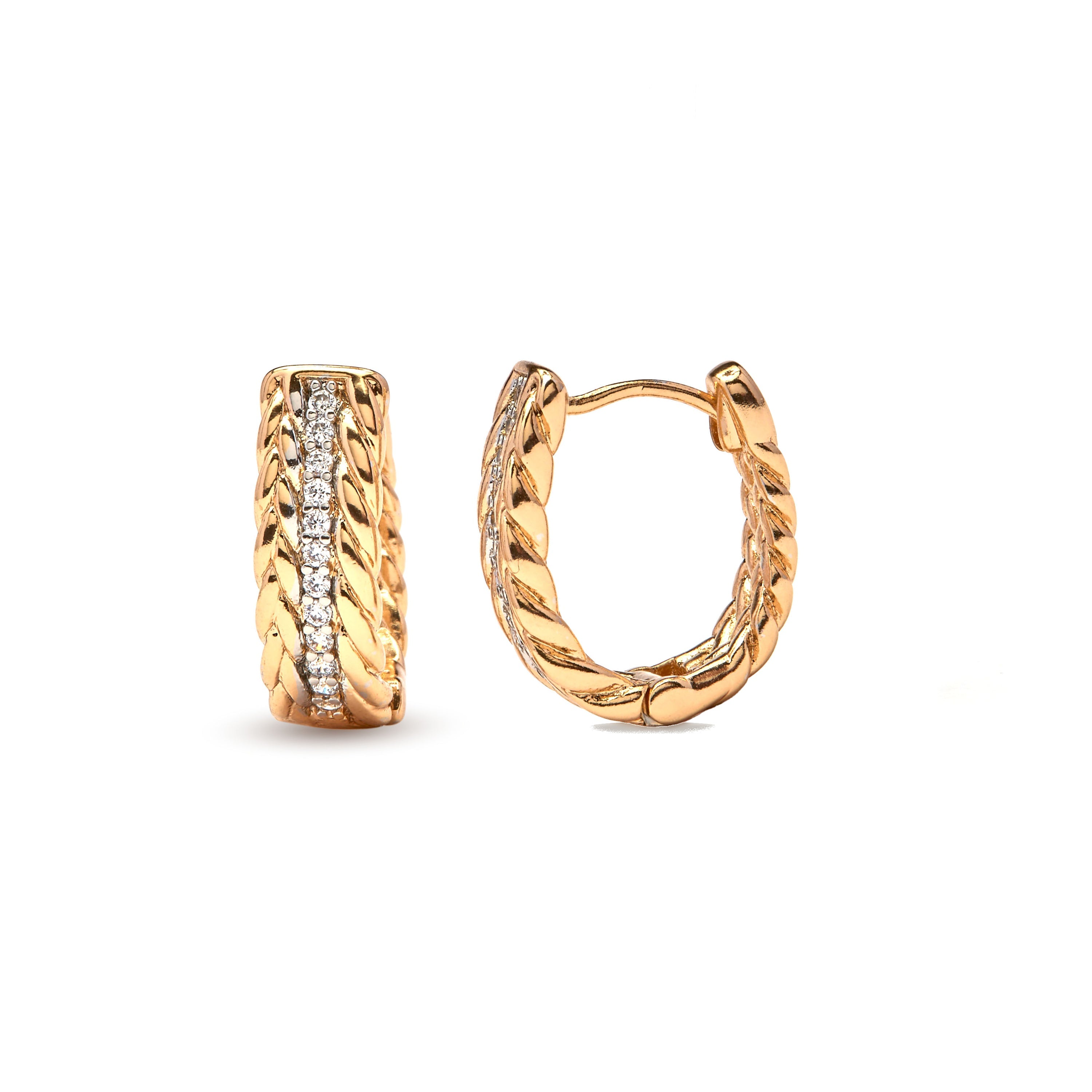 Dazzling Zirconia Earrings, 18k Yellow Gold Finish - Rah