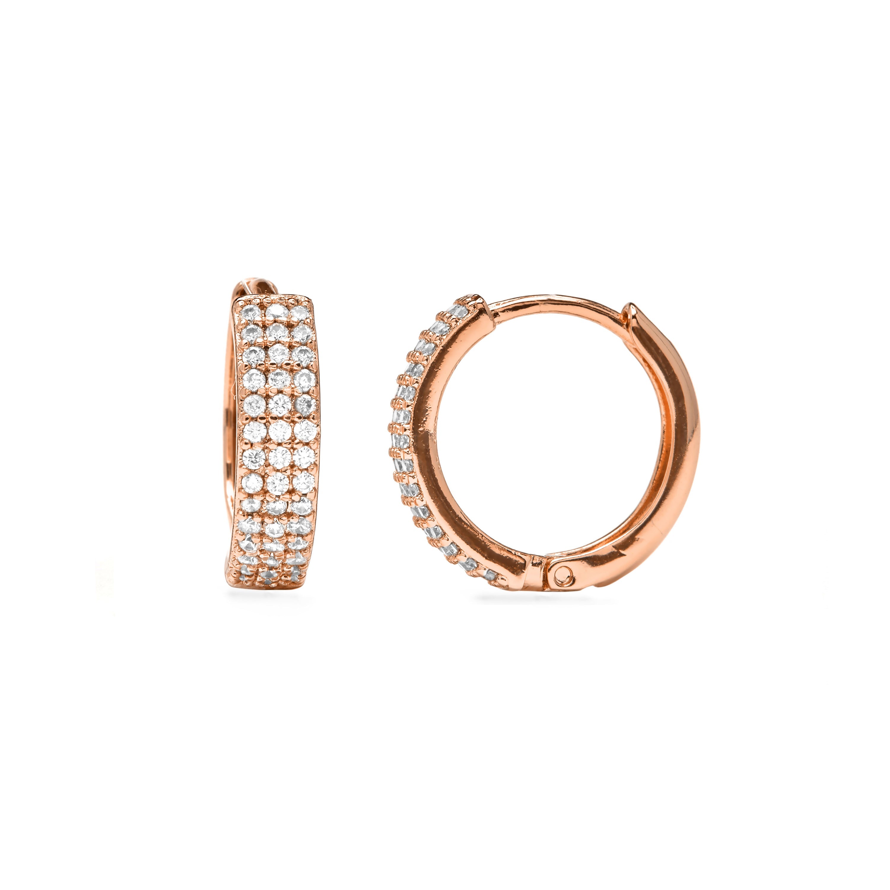 18k Yellow Gold-Plated CZ Stud Earrings - Checkti