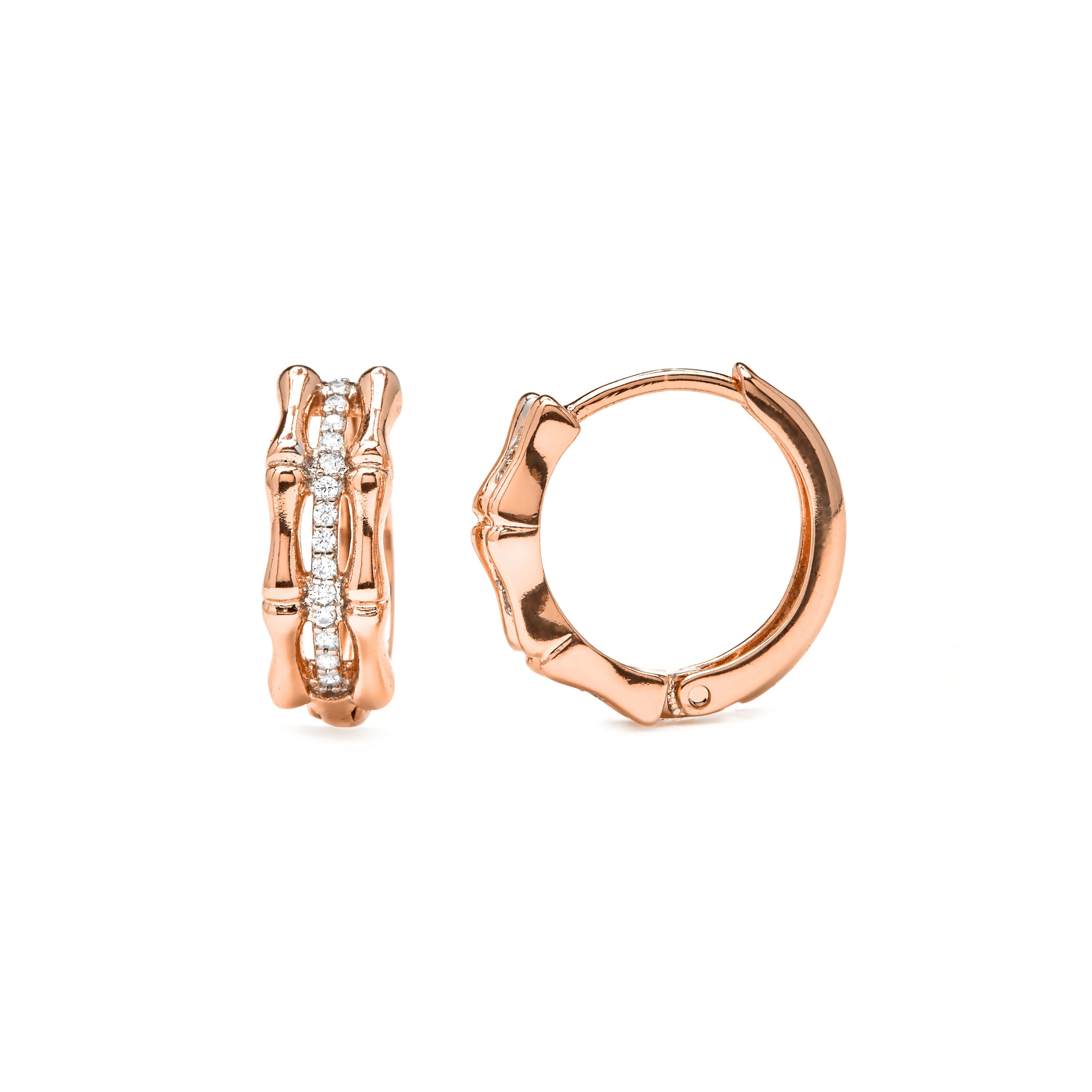 18k Yellow Gold Plated Brilliant Zirconia Stud Earrings - Zuryde