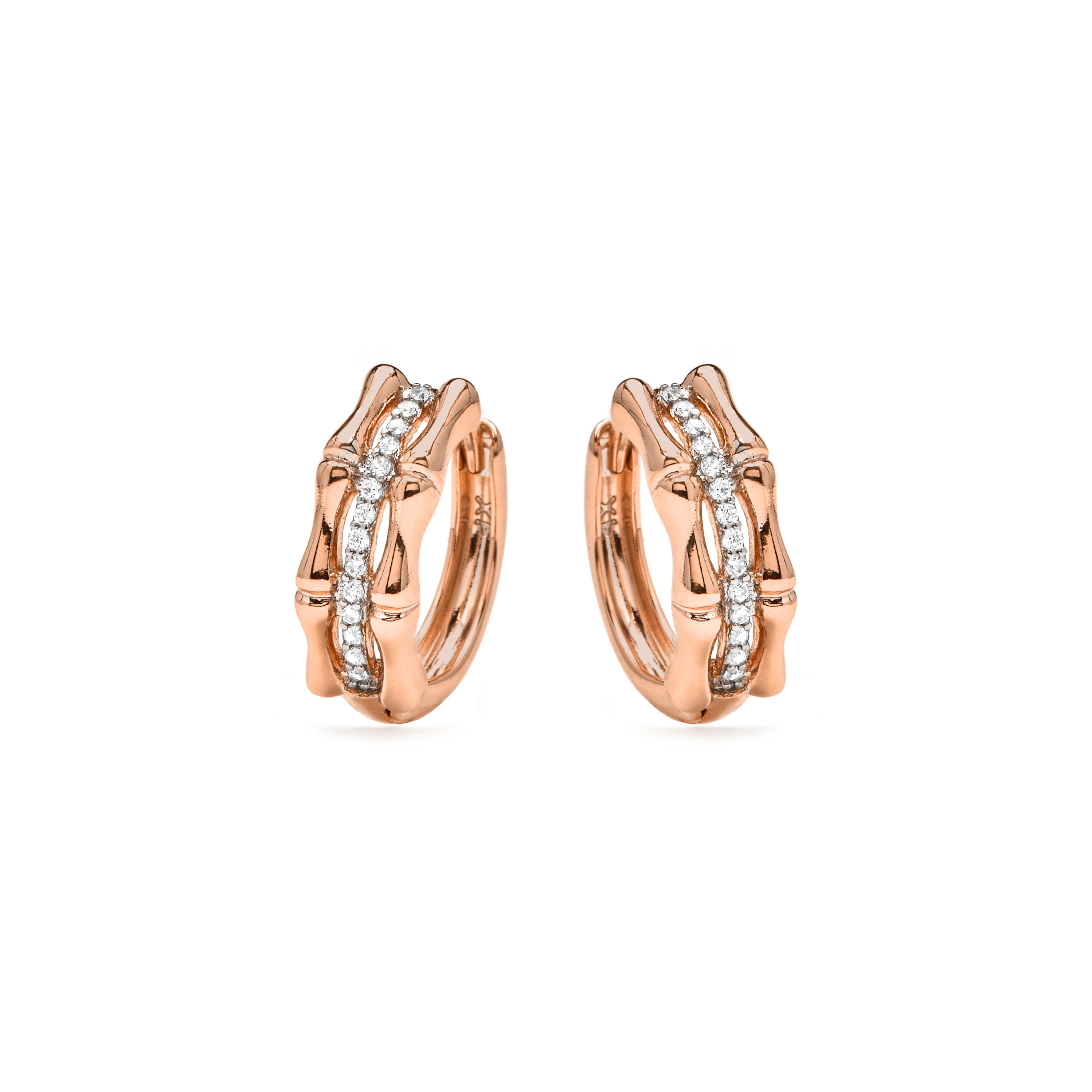 18k Yellow Gold Plated Brilliant Zirconia Stud Earrings - Zuryde