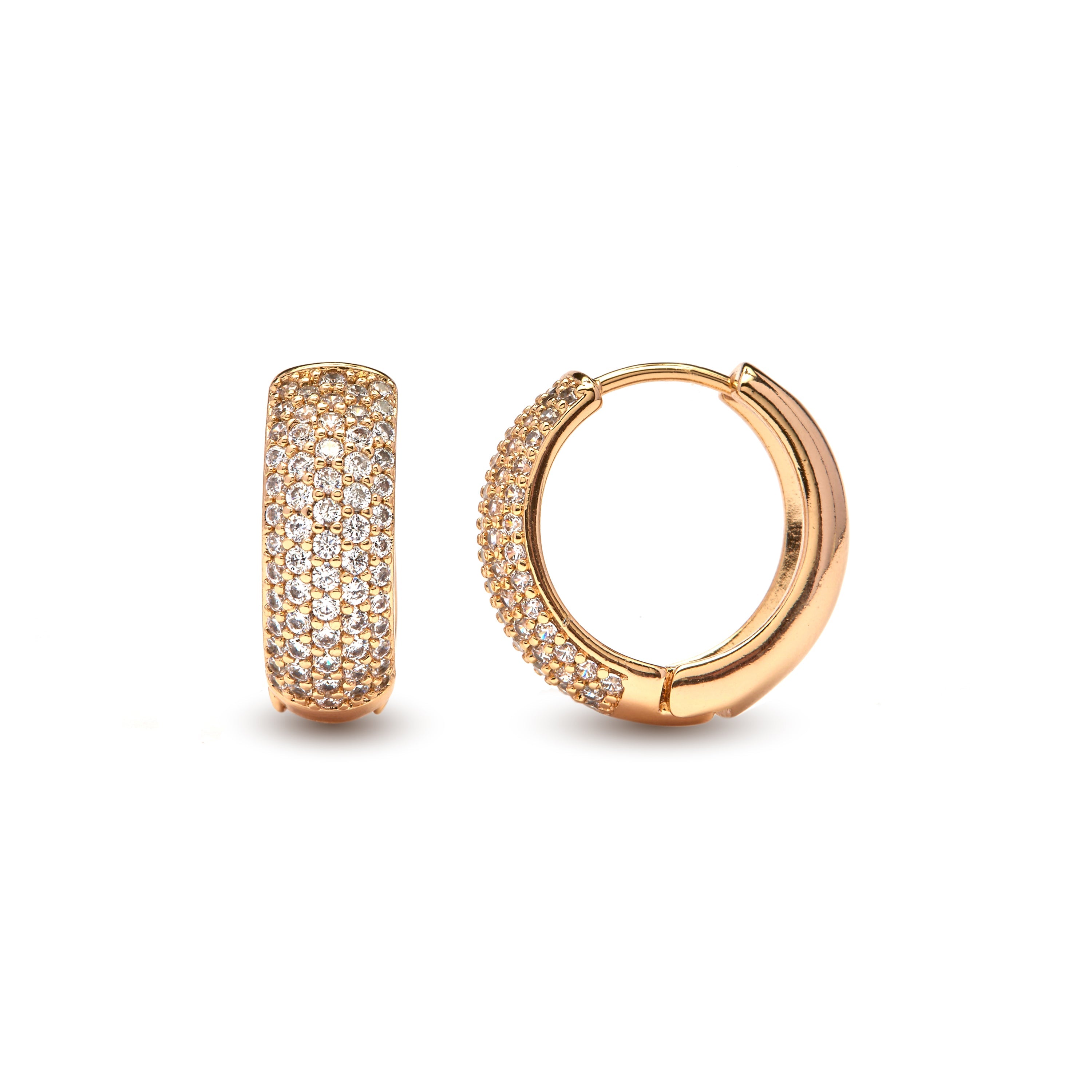 18k Yellow Gold-Plated Brilliant Zirconia Earrings - Xaeli