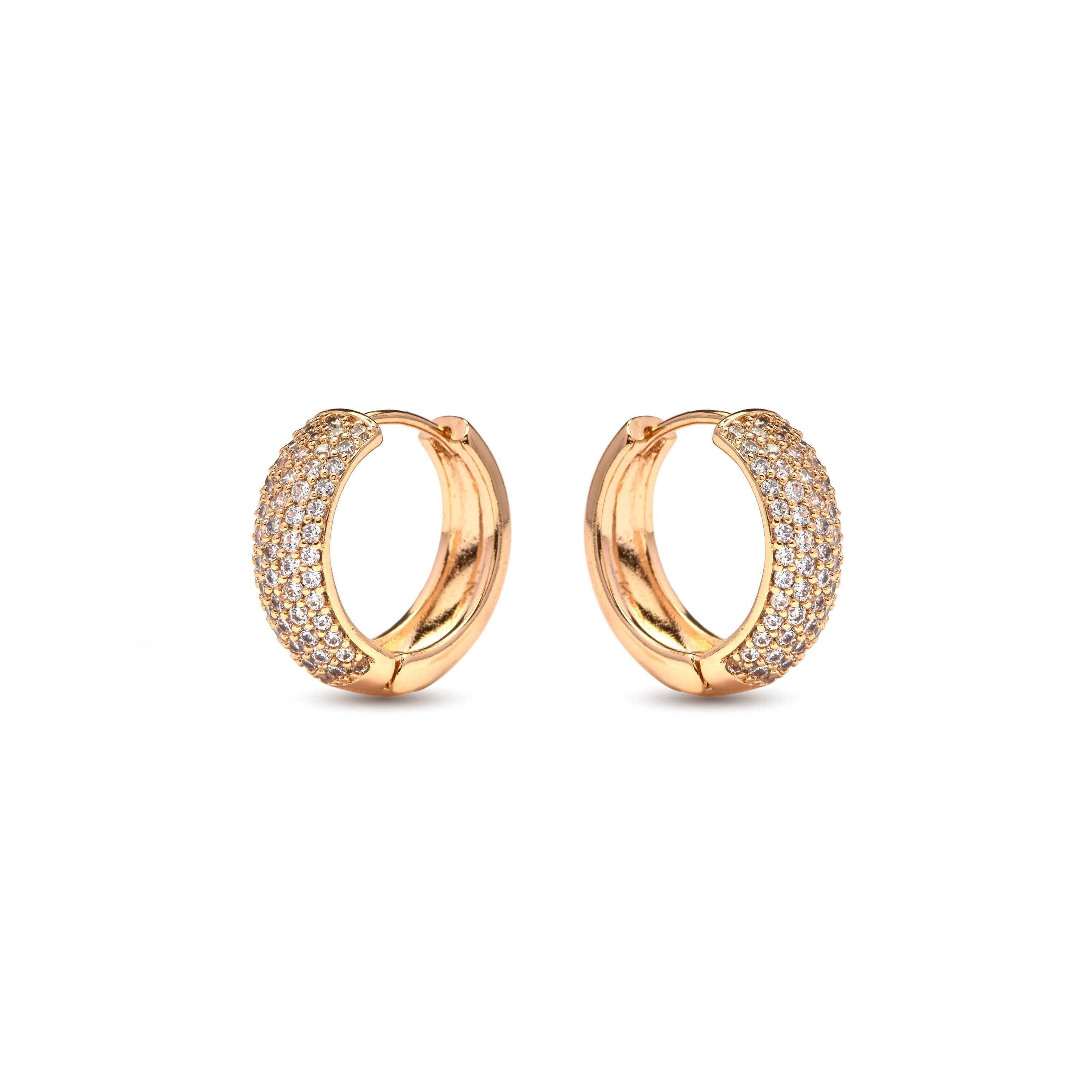 18k Yellow Gold-Plated Brilliant Zirconia Earrings - Xaeli