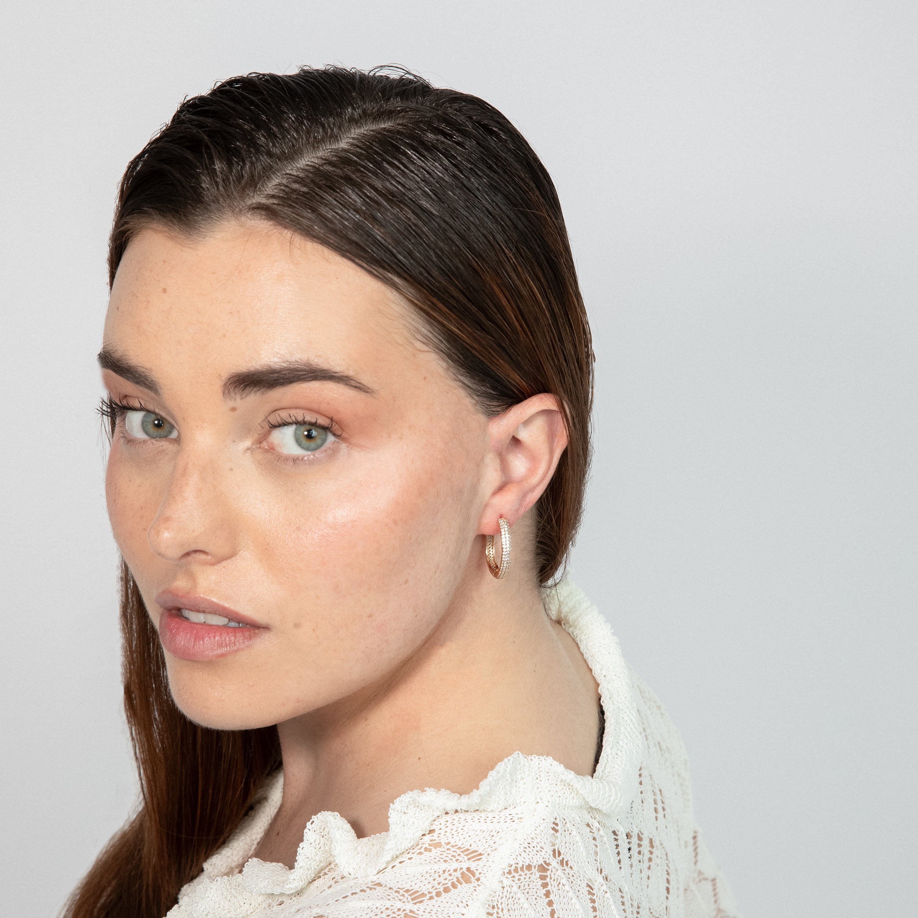 Brilliant Zircon Earrings, 18k Yellow Gold Plated - Olide