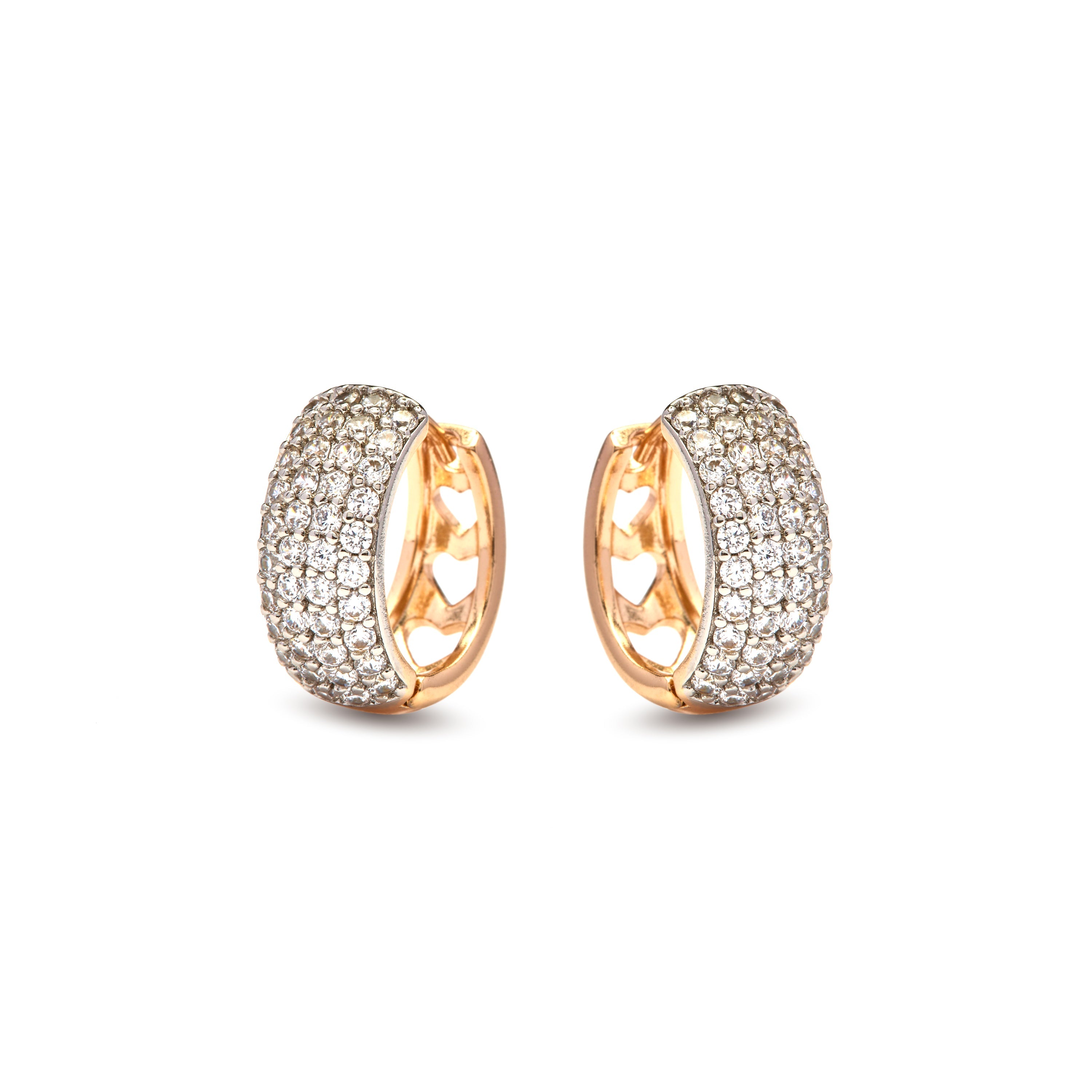 Pendientes de Circonita Brillante acabado en oro amarillo de 18k - Saniko