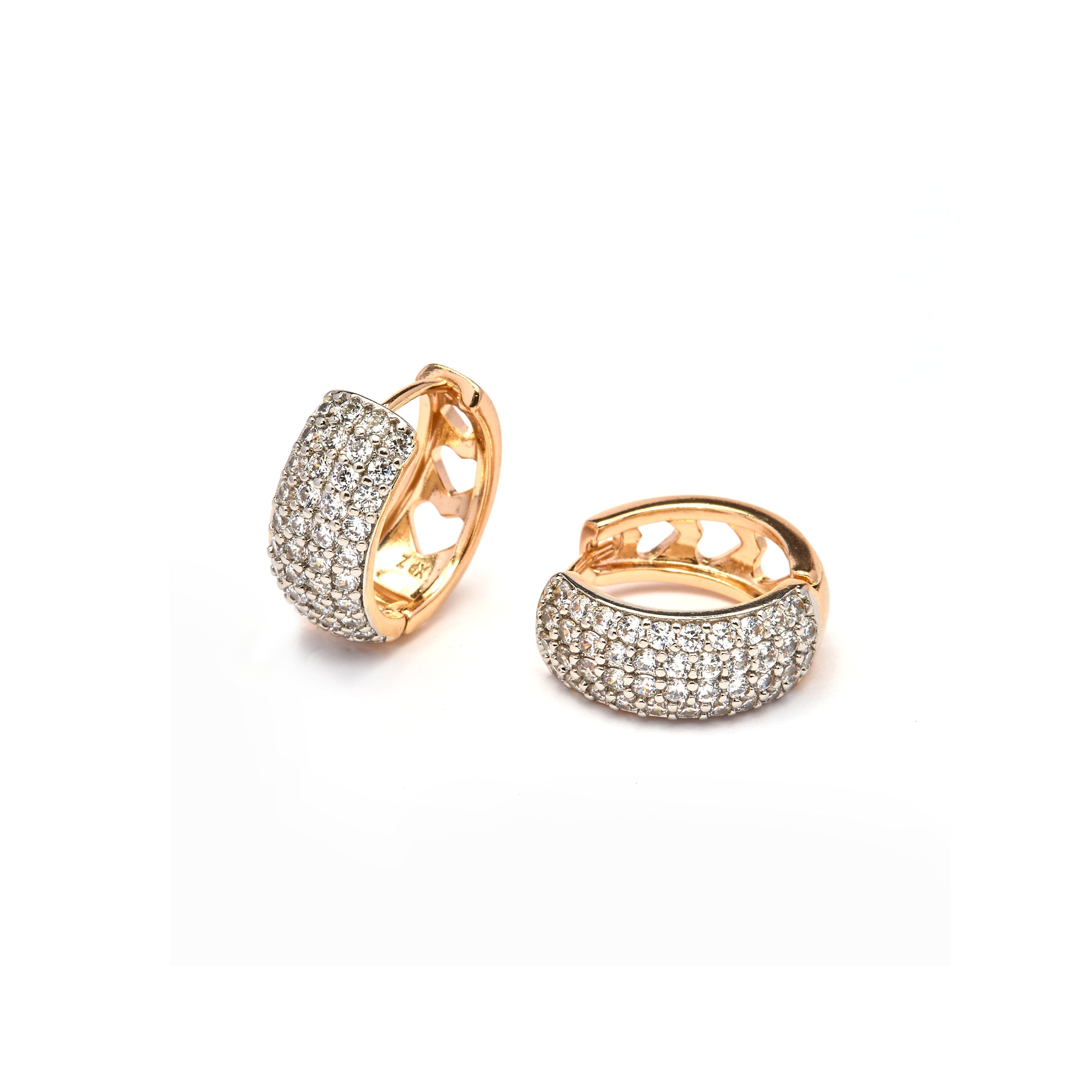 Pendientes de Circonita Brillante acabado en oro amarillo de 18k - Saniko