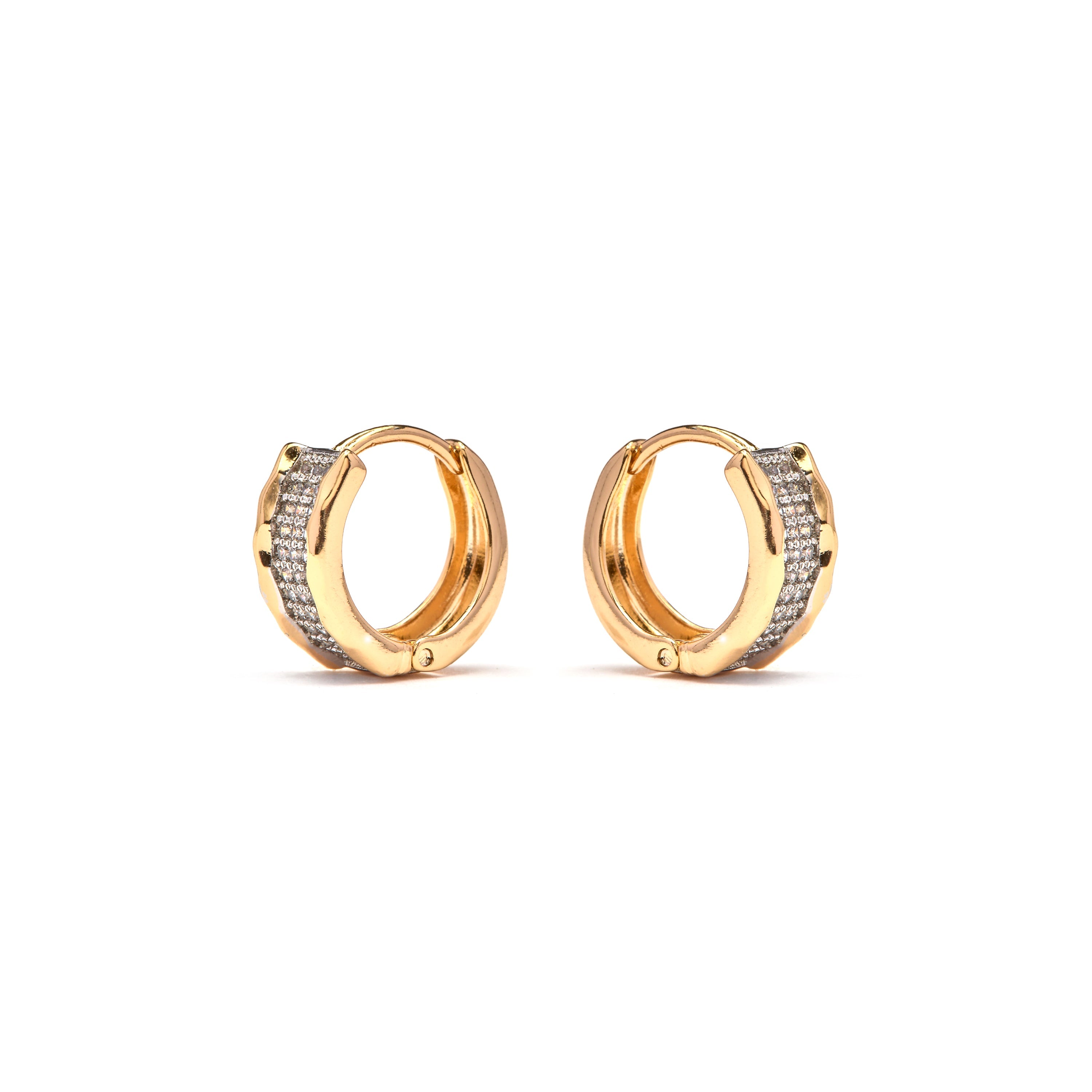 18k Yellow Gold Finish Brilliant Zirconia Earrings - Jurek