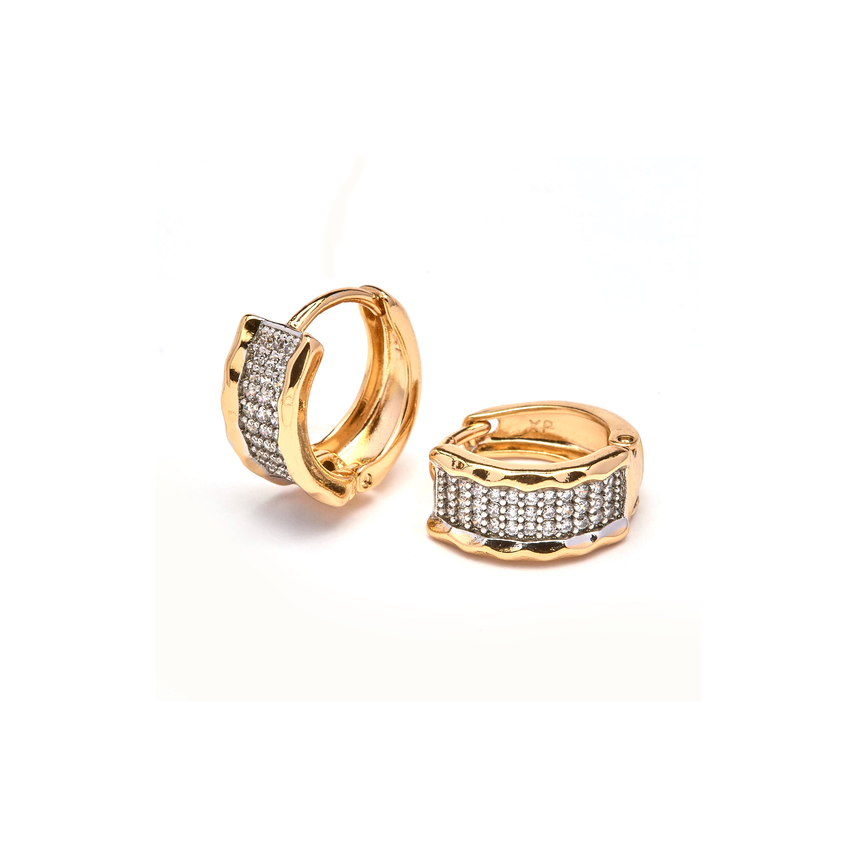 18k Yellow Gold Finish Brilliant Zirconia Earrings - Jurek
