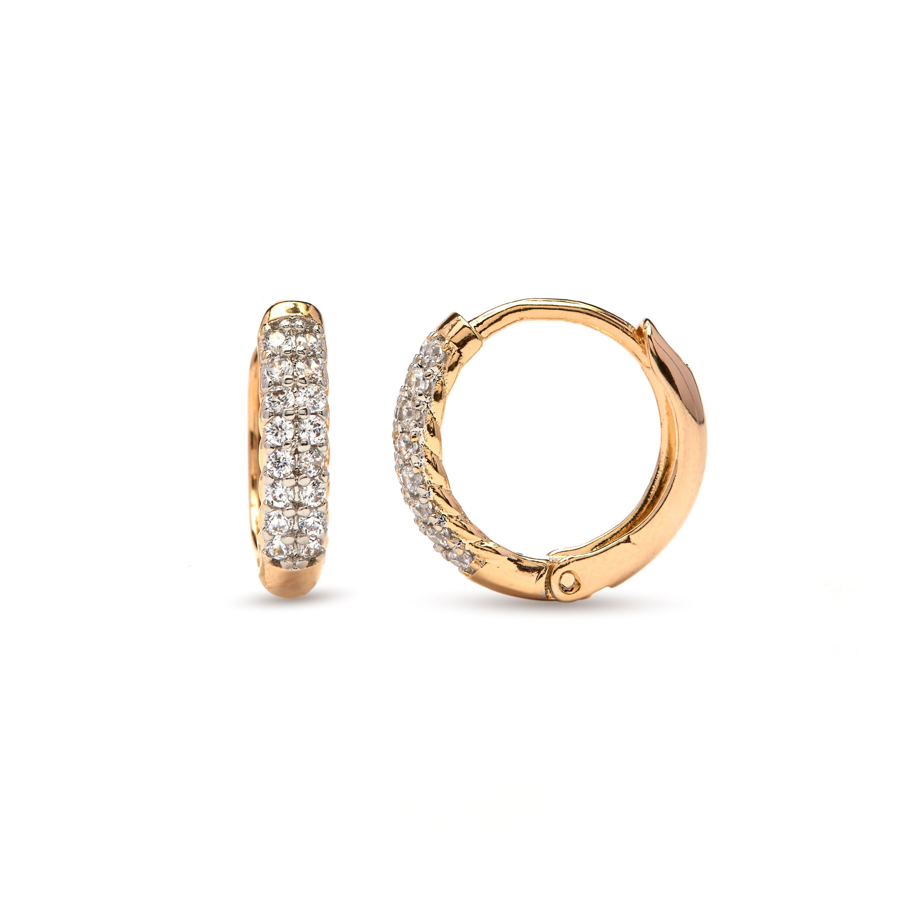 Pendientes de Circonita Brillante acabado en oro amarillo de 18k - Yssis