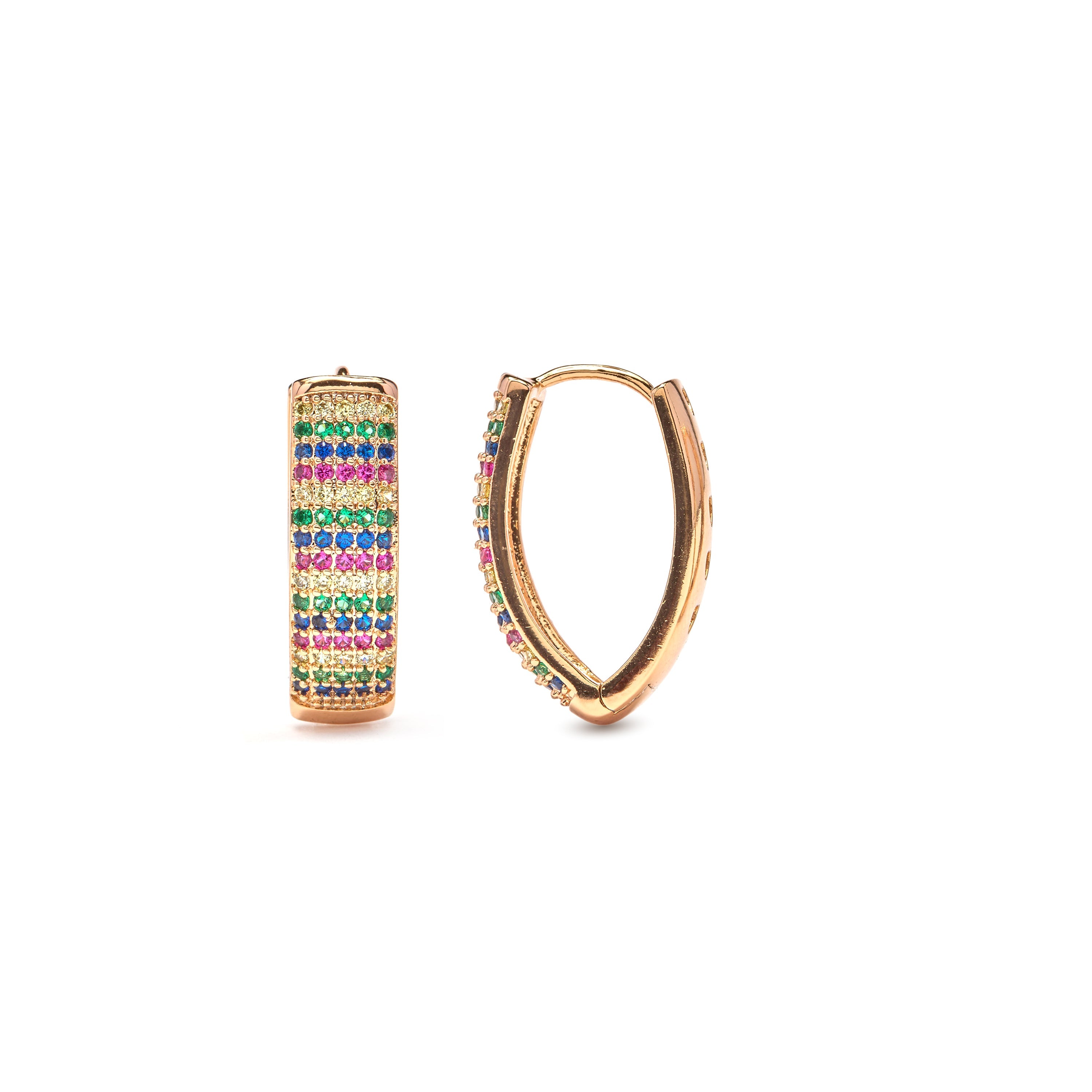 Brilliant Zirconia Earrings, 18k Yellow Gold Plated - Ydero