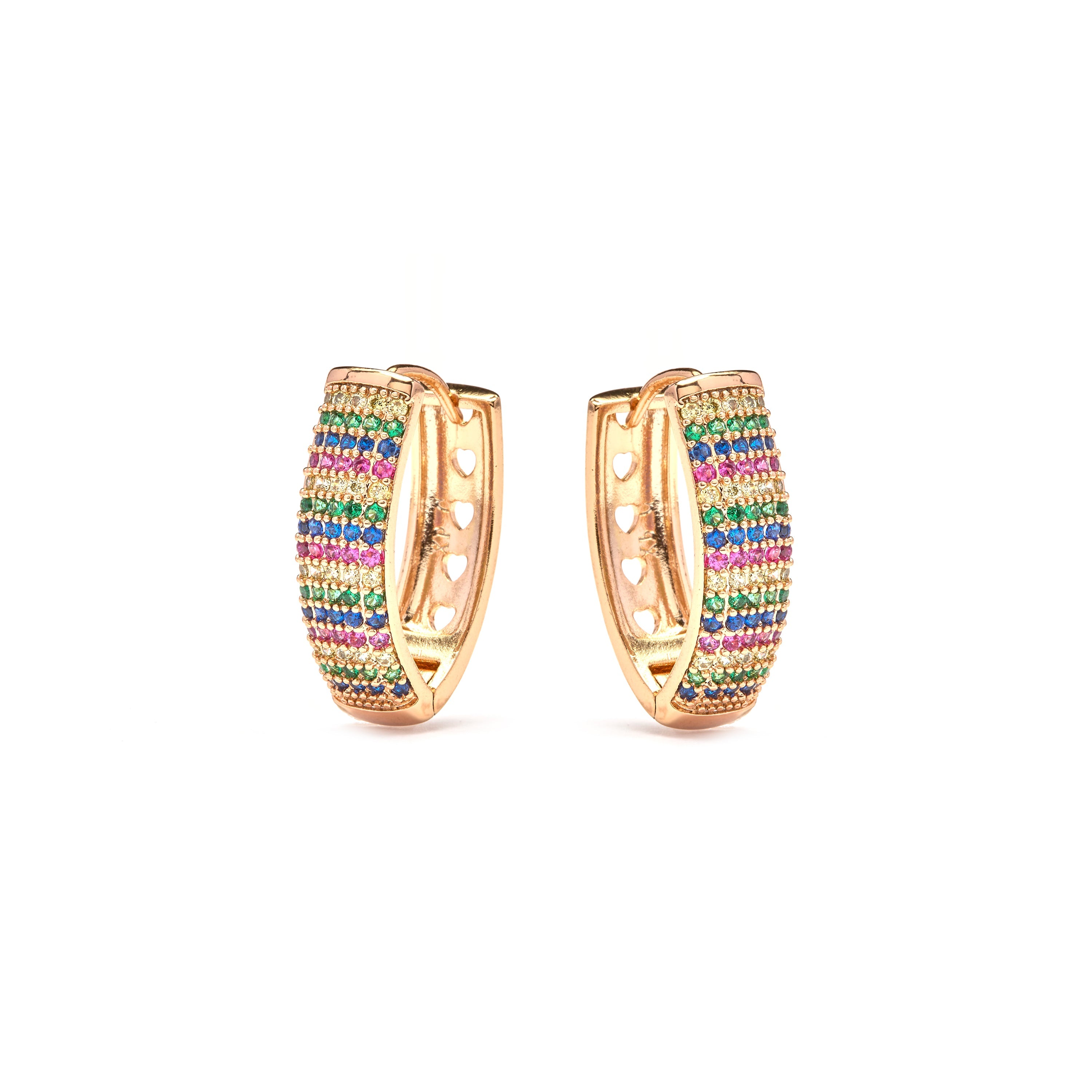 Pendientes de Circonita Brillante acabado en oro amarillo de 18k - Ydero