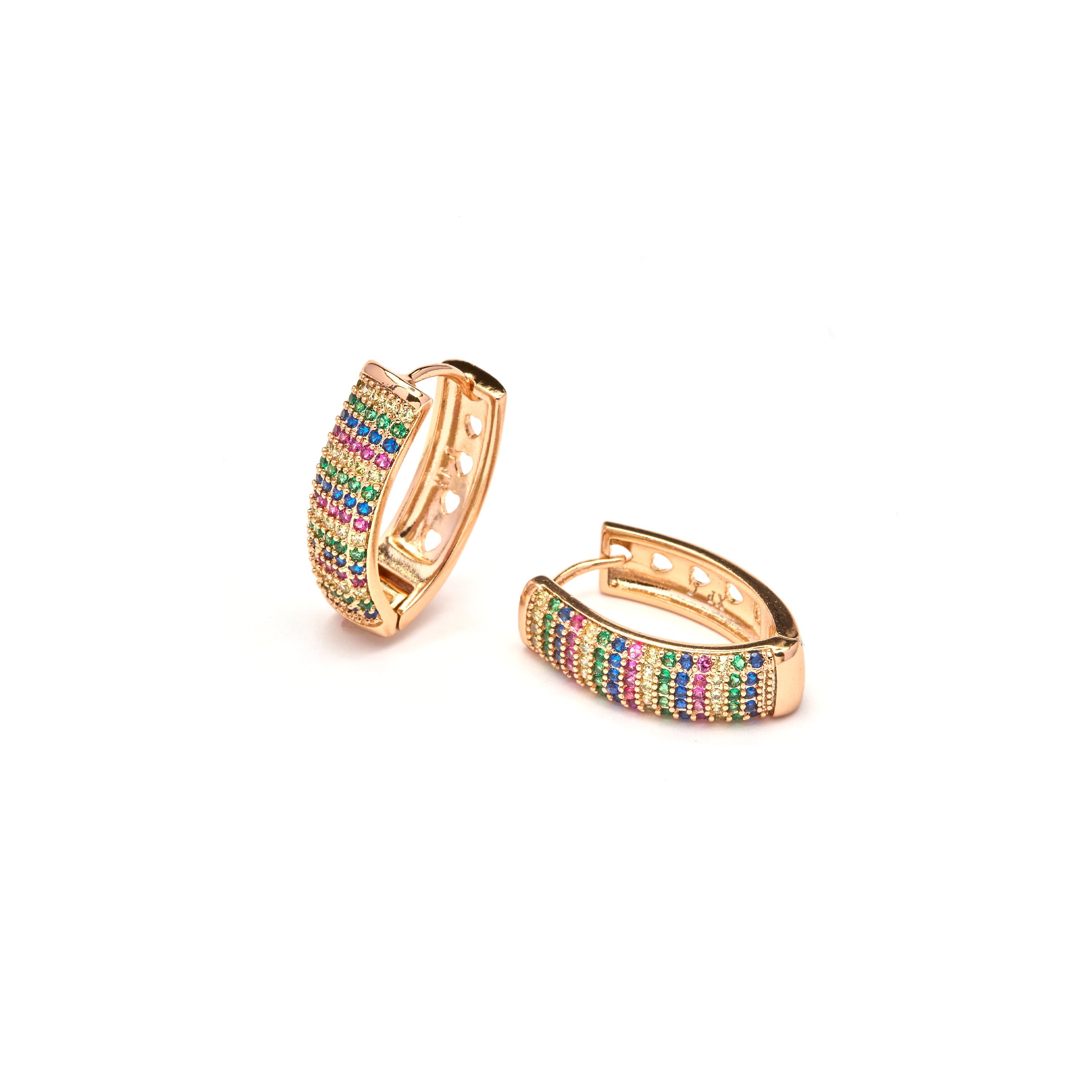 Pendientes de Circonita Brillante acabado en oro amarillo de 18k - Ydero