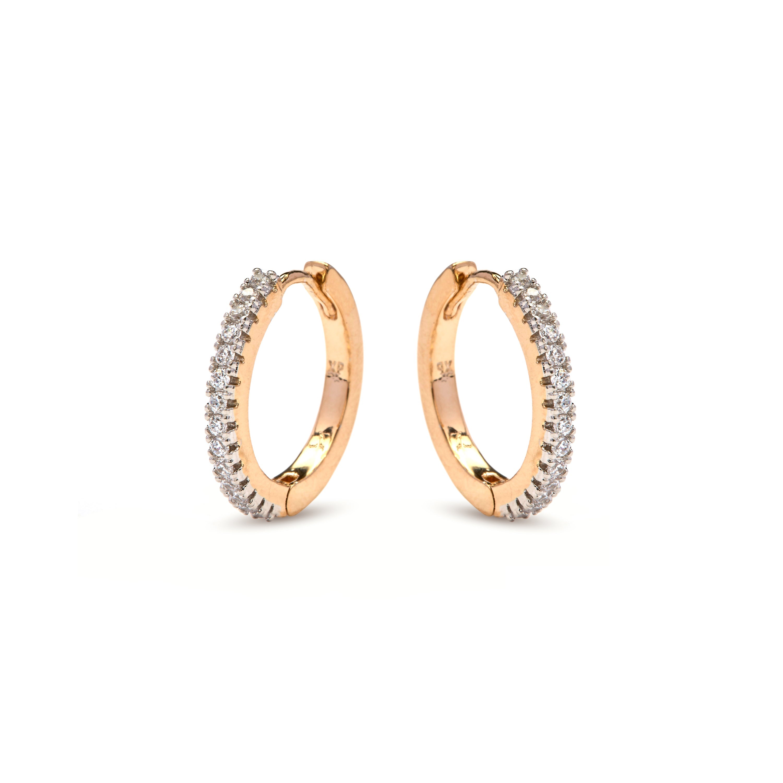 Pendientes de Circonita Brillante acabado en oro amarillo de 18k - Nasgar
