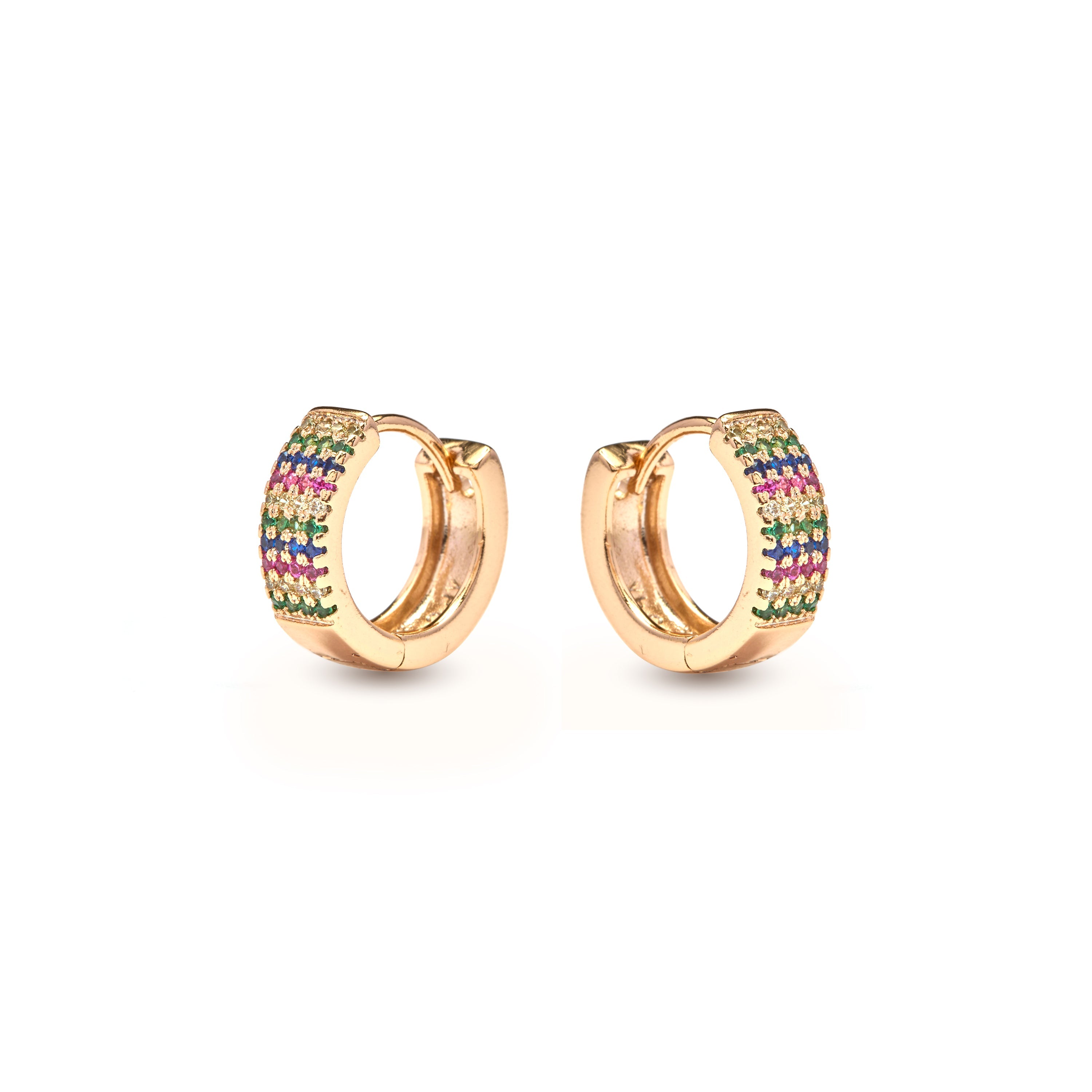 Brilliant Zirconia Earrings, 18k Yellow Gold Finish - Lasy