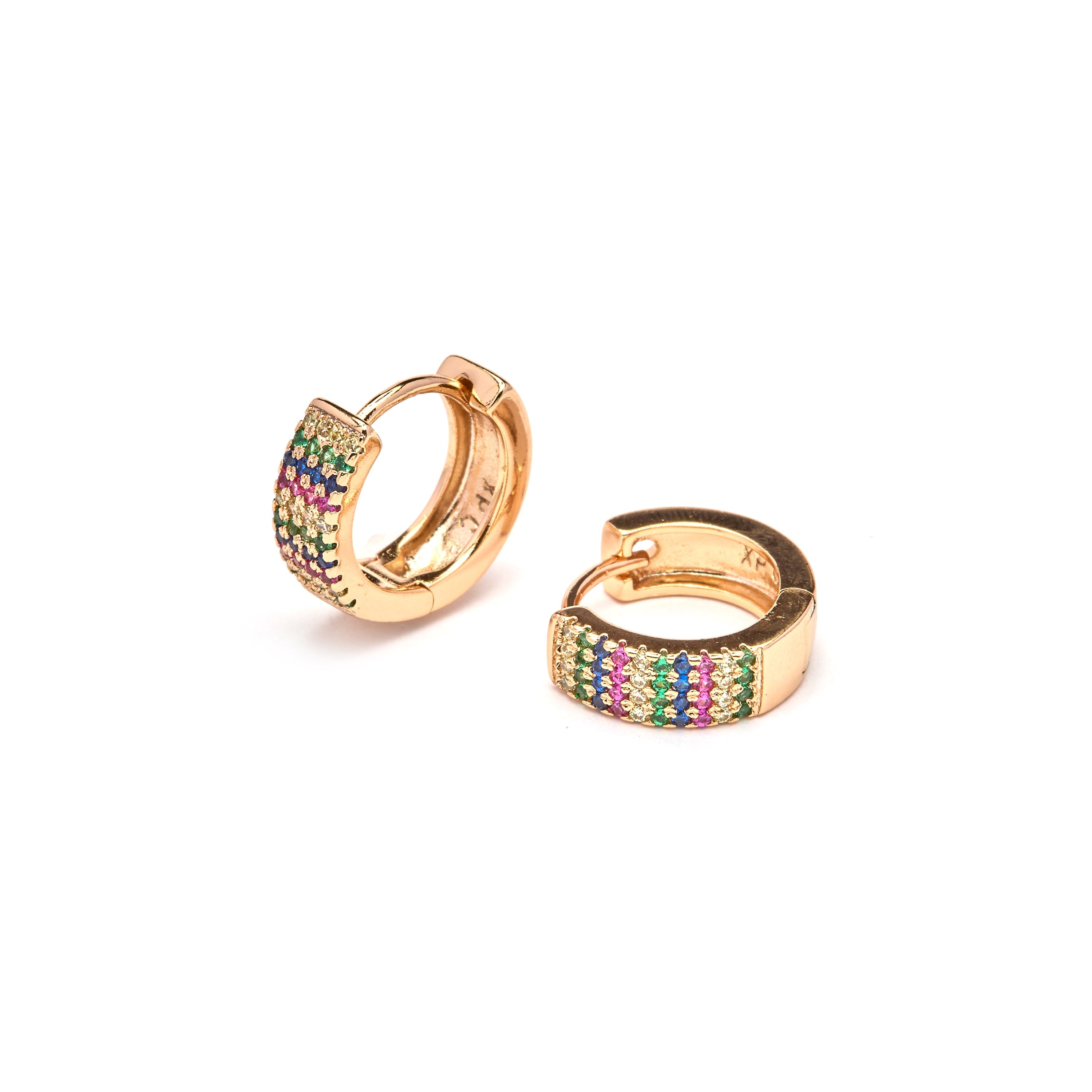 Brilliant Zirconia Earrings, 18k Yellow Gold Finish - Lasy