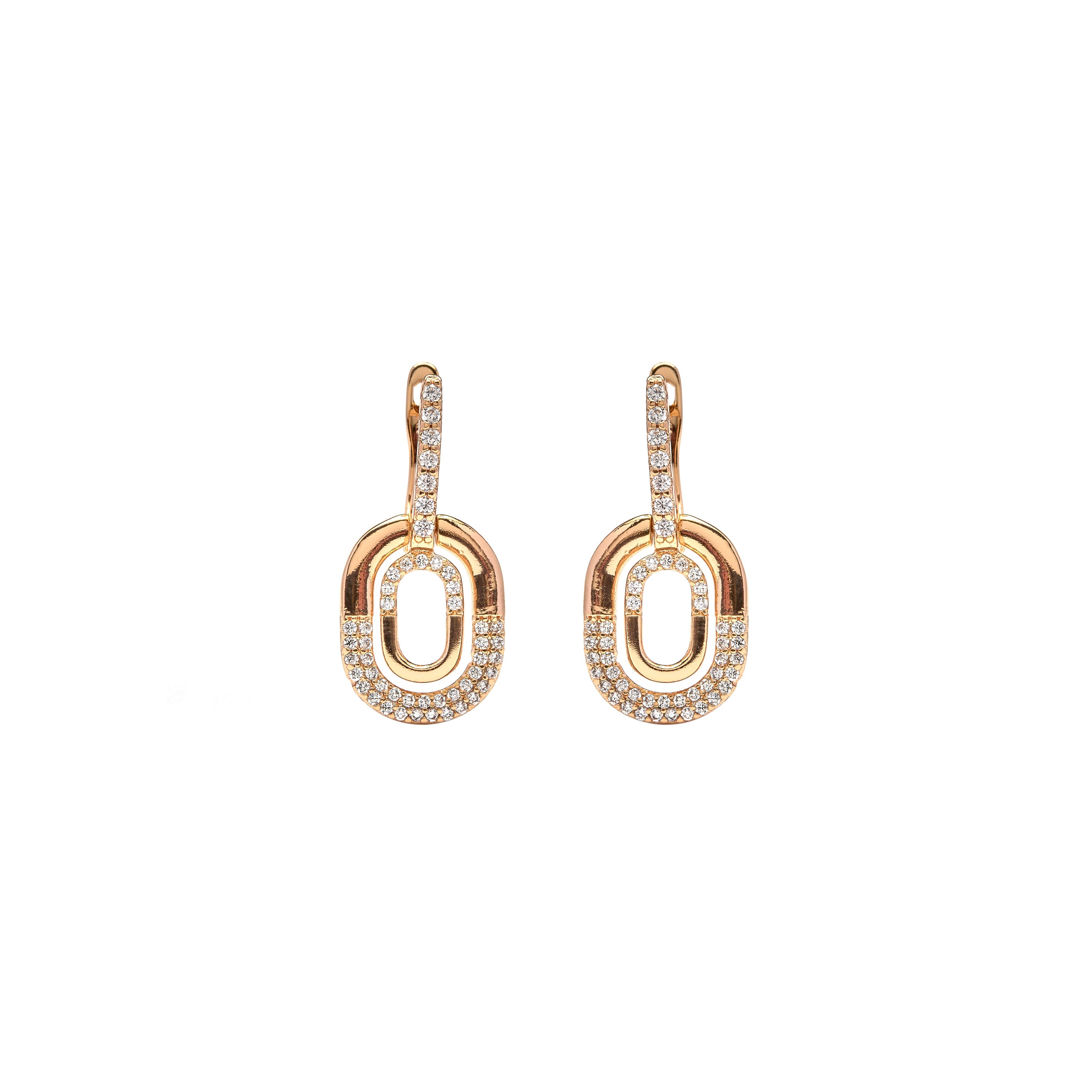 Brilliant Zirconia Earrings, 18k Yellow Gold Plated - Milock