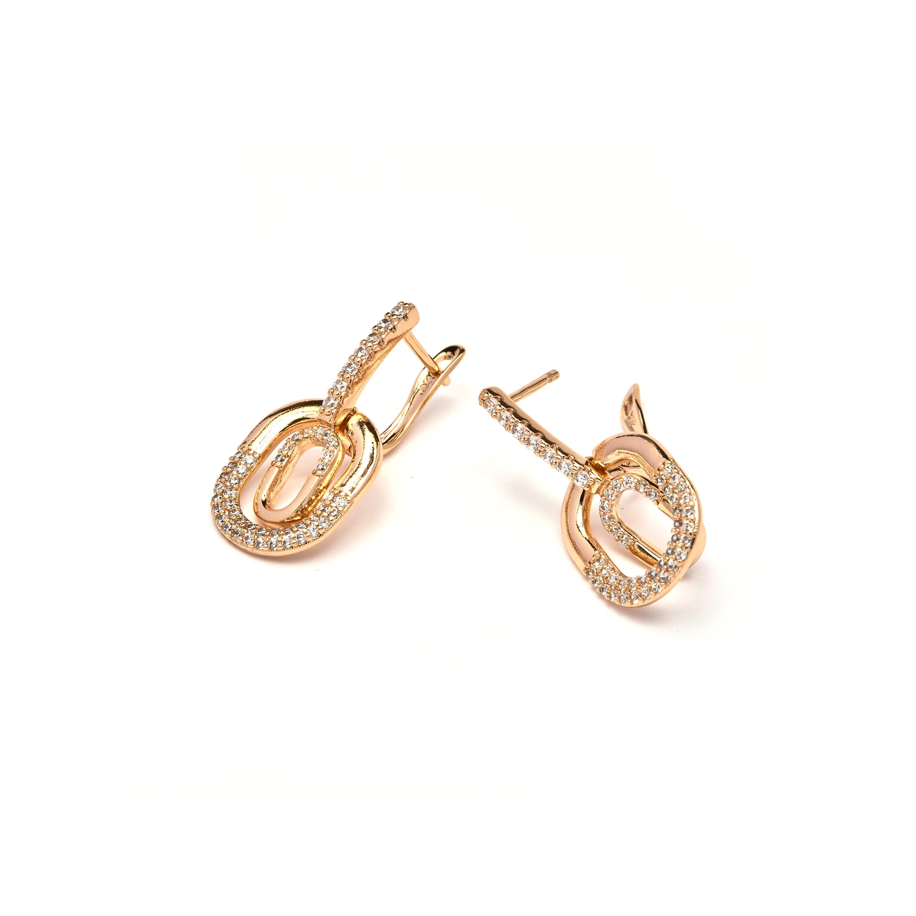Brilliant Zirconia Earrings, 18k Yellow Gold Plated - Milock